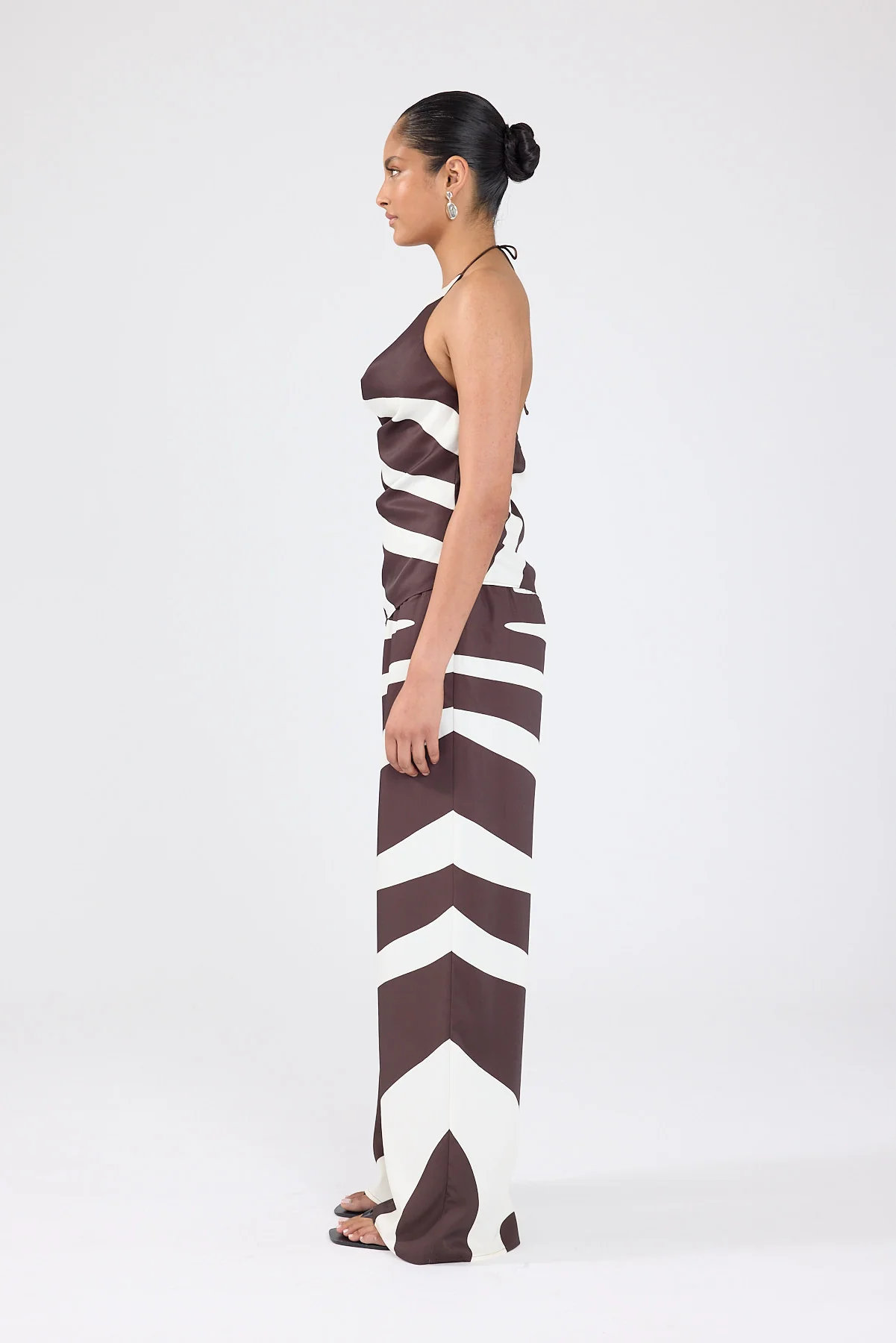 Perfect Stranger Drift Bias Pant Brown/White Print - Image 2