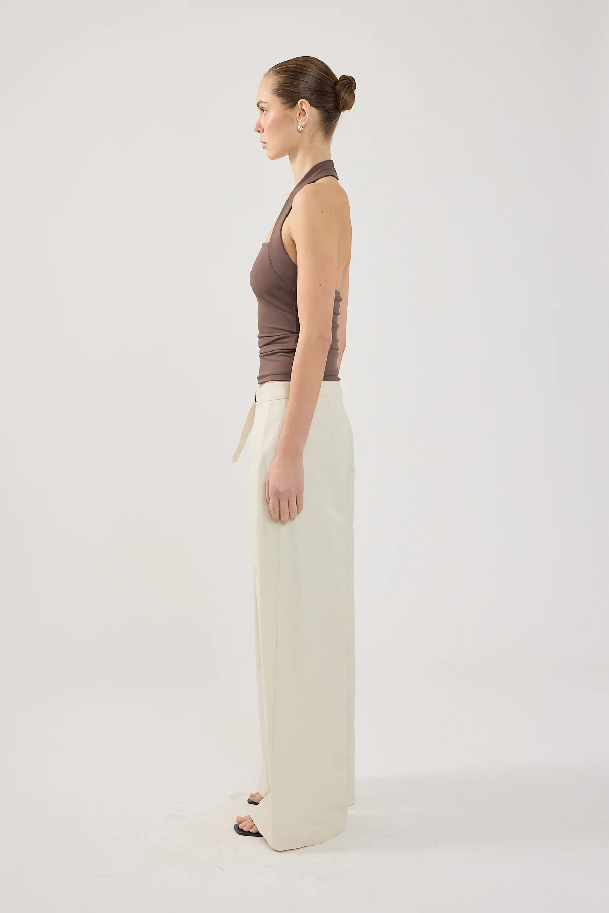 Perfect Stranger Duo Wrap Mid Rise Tailored Pant Stone White - Image 3