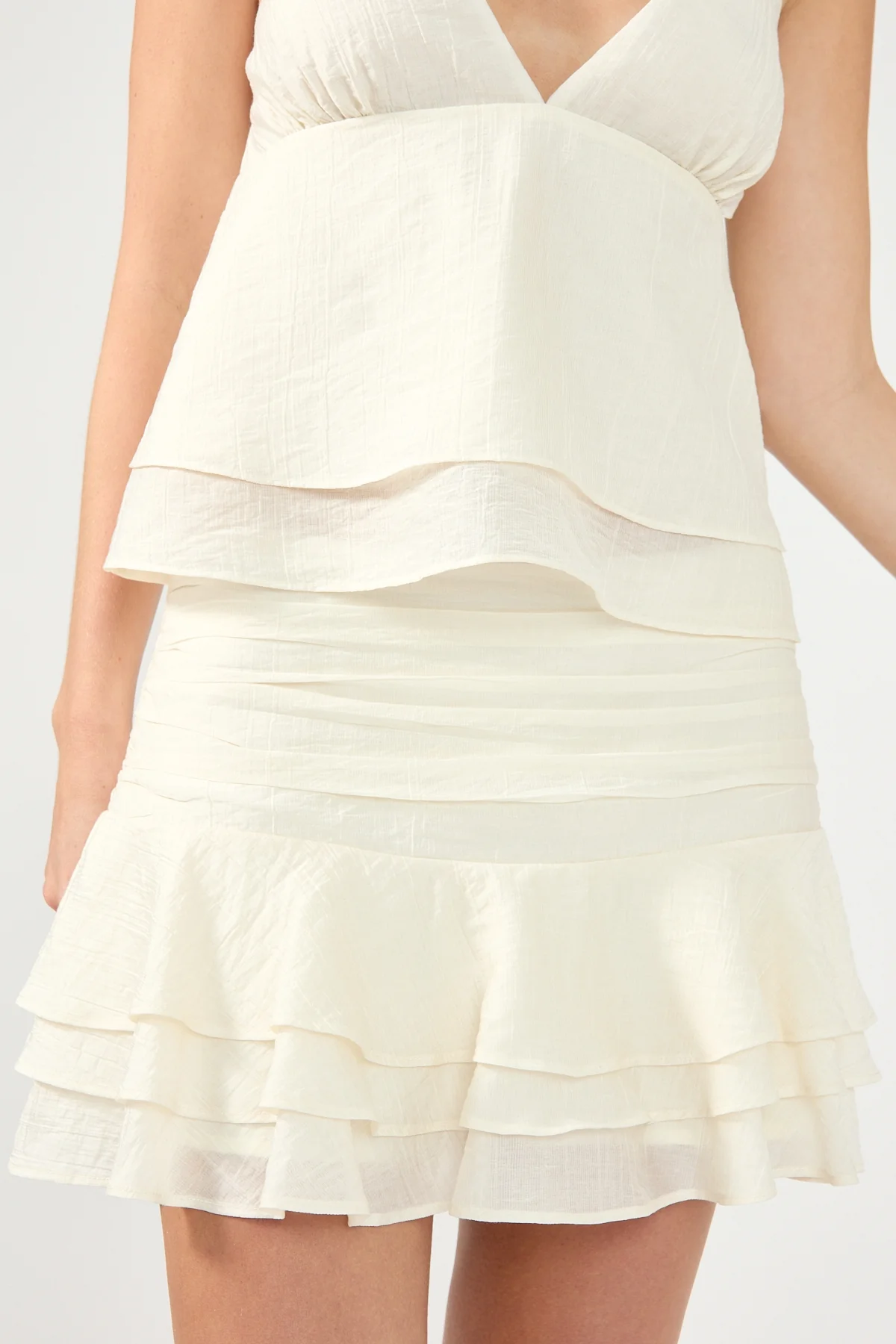 Perfect Stranger EllaMae Ruffle Mini Skort Off White - Image 7
