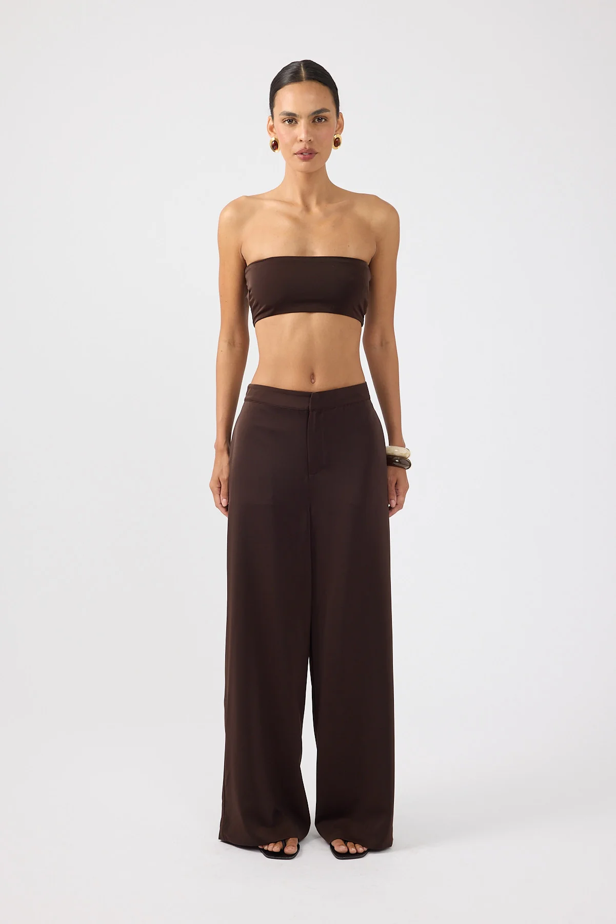 Perfect Stranger Ellie Satin Bandeau Bralette Chocolate