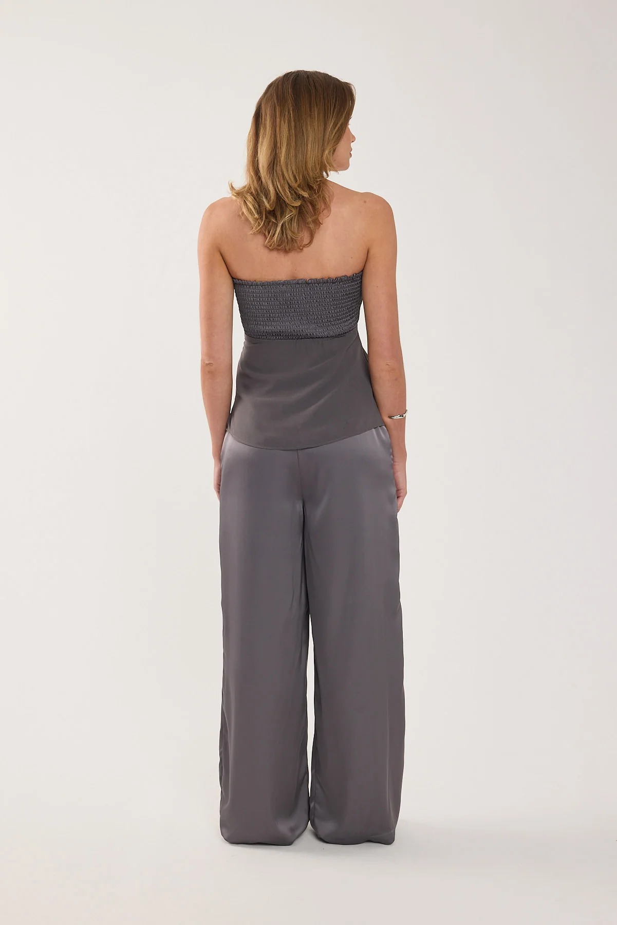 Perfect Stranger Ellie Satin Mid Rise Pants Charcoal - Image 4