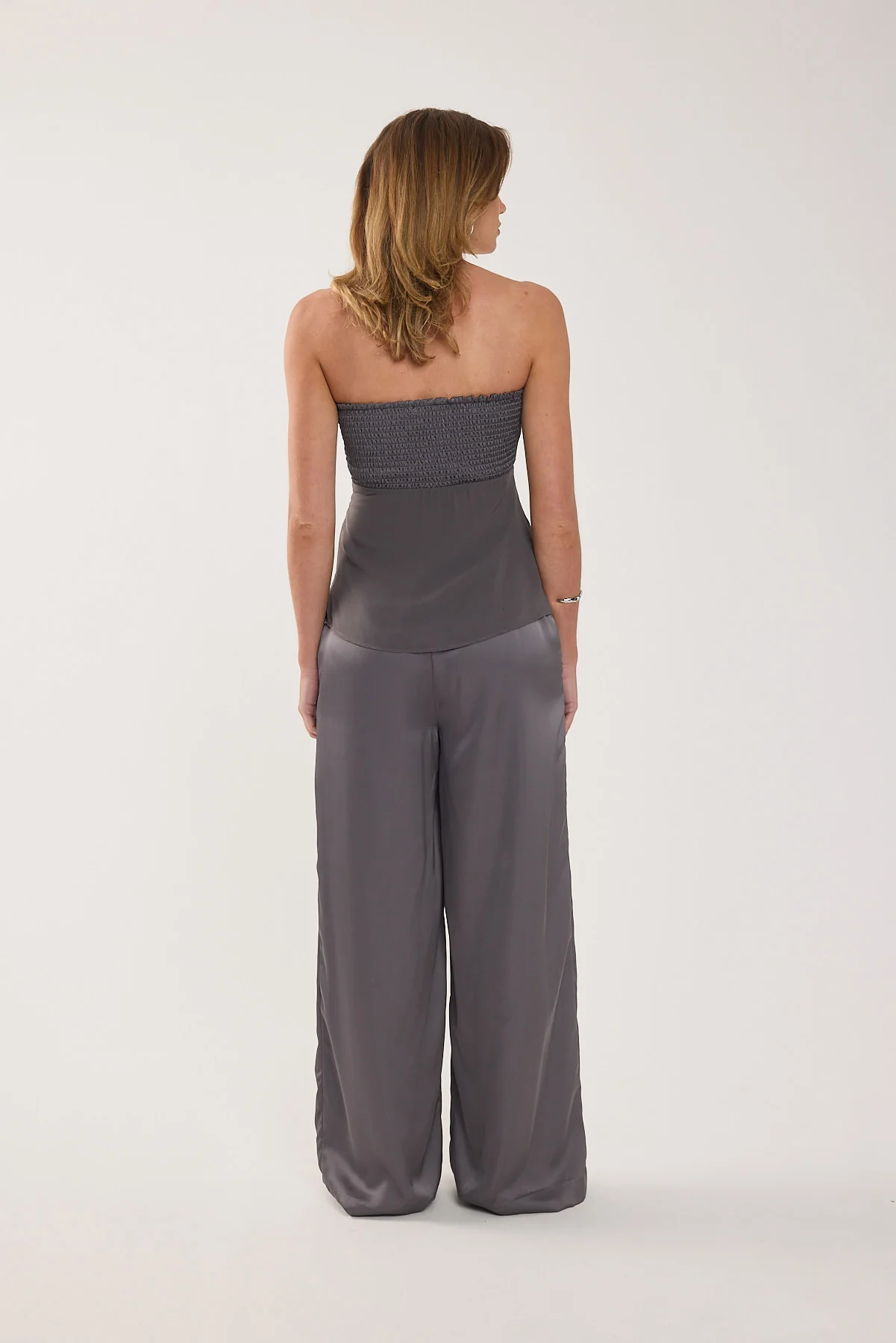 Perfect Stranger Ellie Strapless Satin Top Charcoal - Image 4