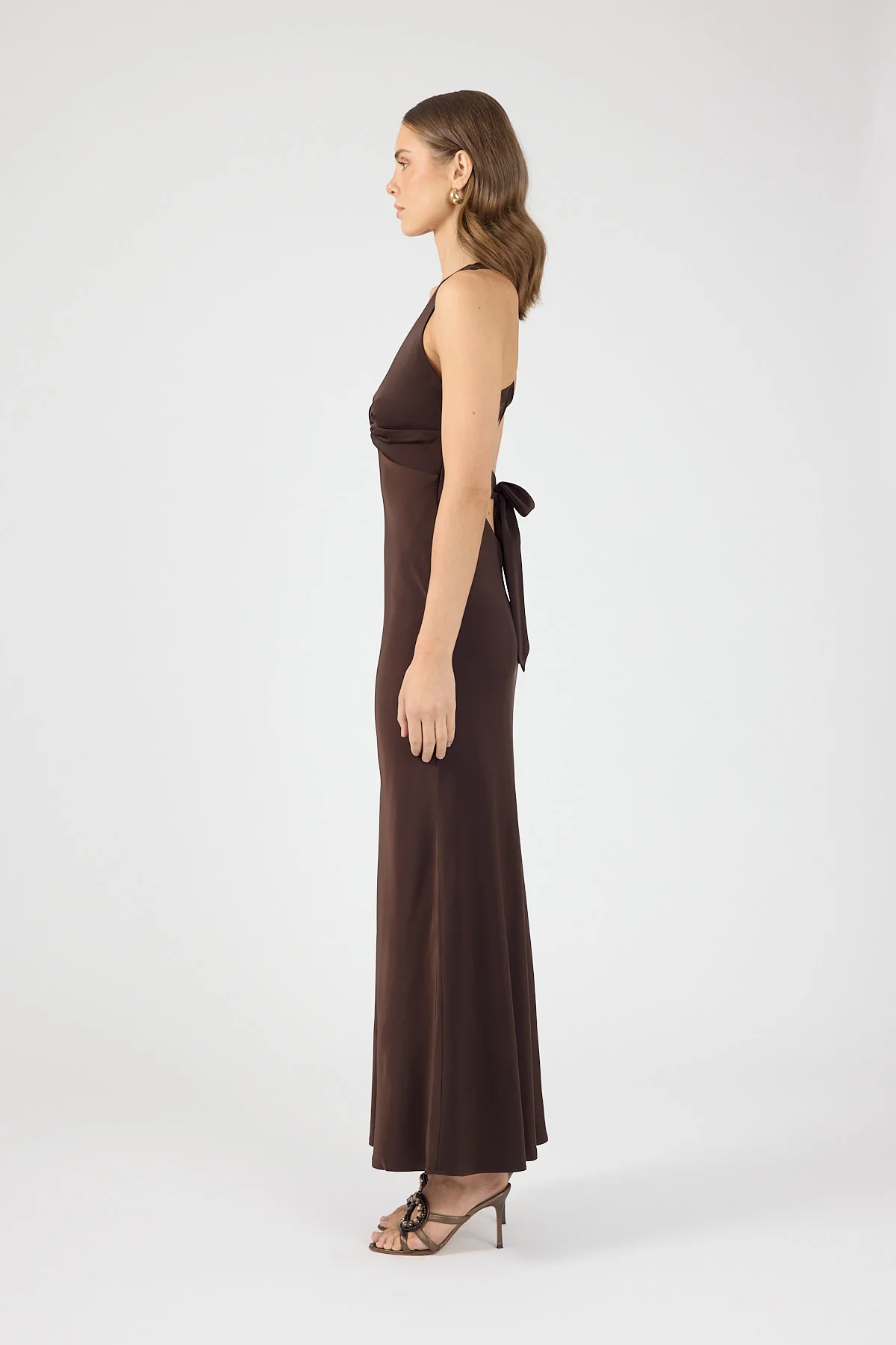 Perfect Stranger Ellie Twist Front Maxi Dress Brown - Image 6