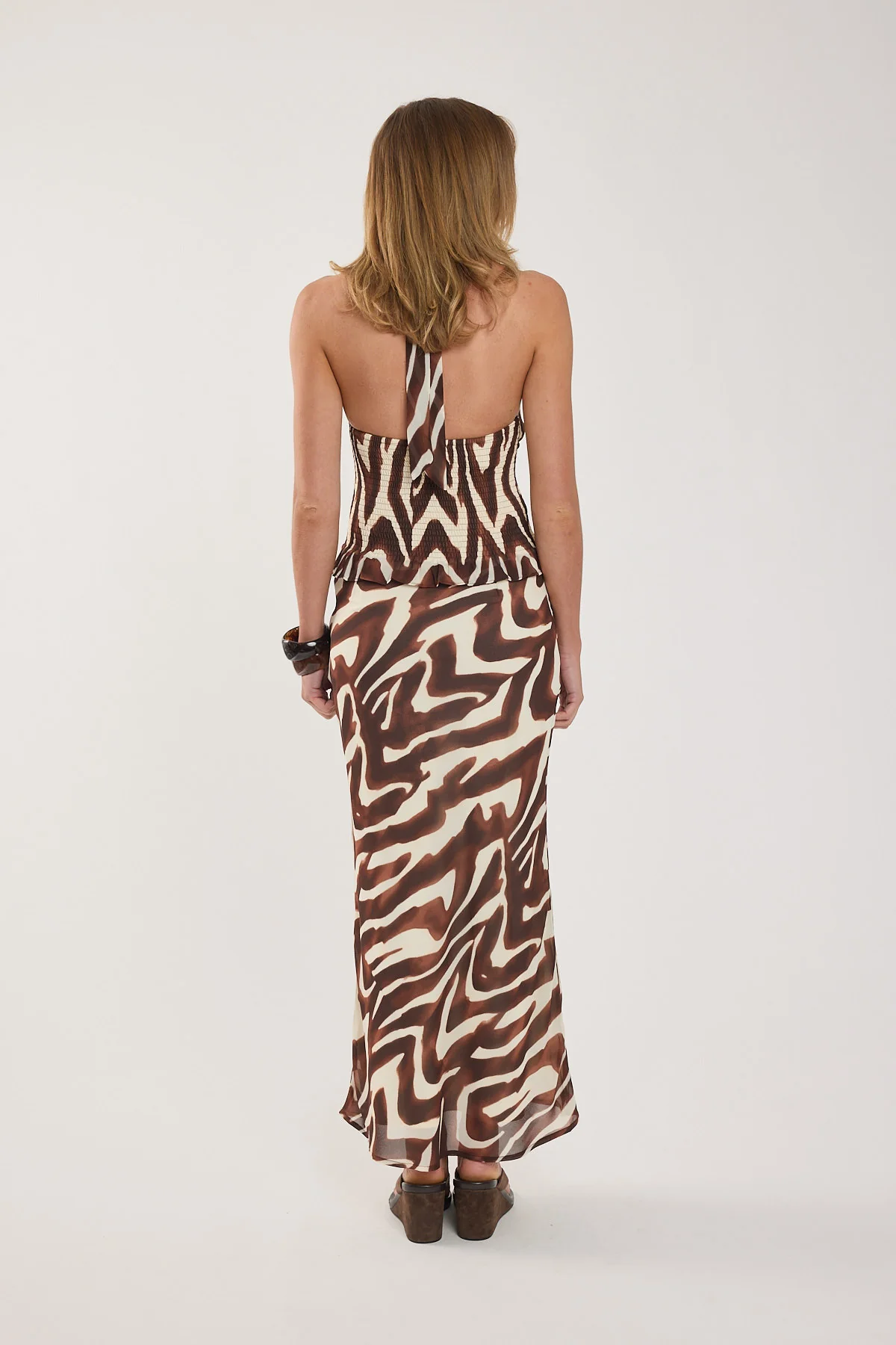 Perfect Stranger Elliot Halter Top Brown Print - Image 6