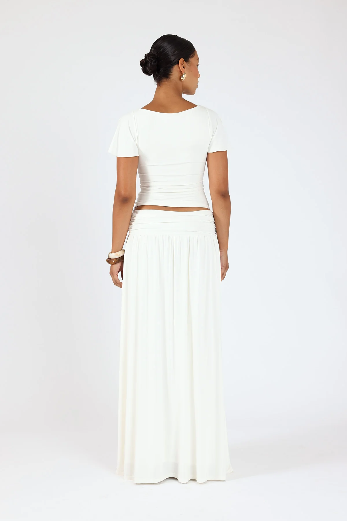 Perfect Stranger Ellison Jersey Maxi Skirt Off White - Image 5