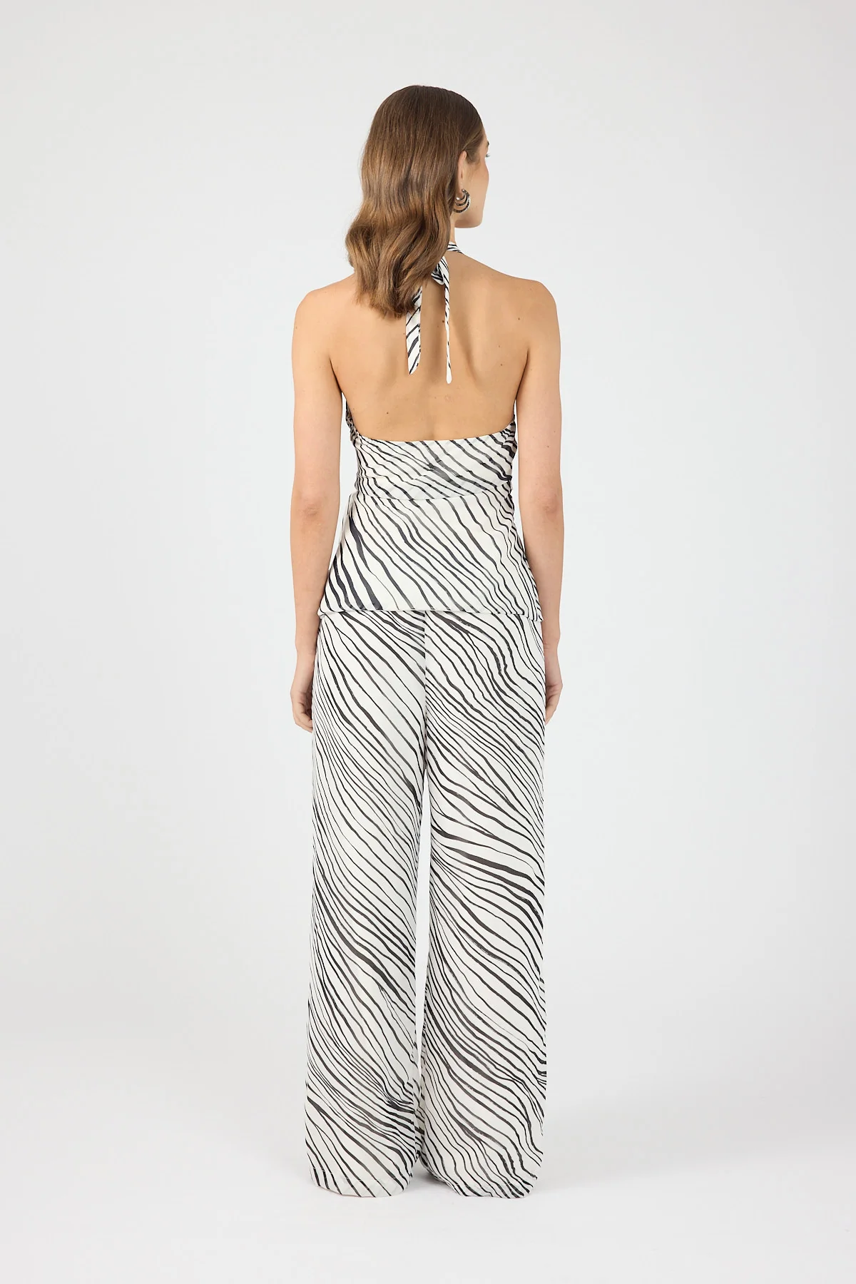 Perfect Stranger Elodie Wrap Top Black/White Stripe - Image 4