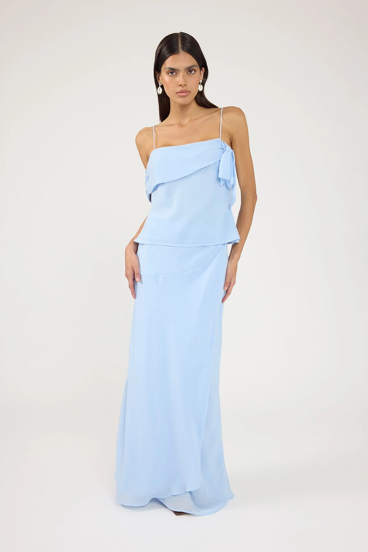 Perfect Stranger Elouise Draped Maxi Skirt Blue - Image 4