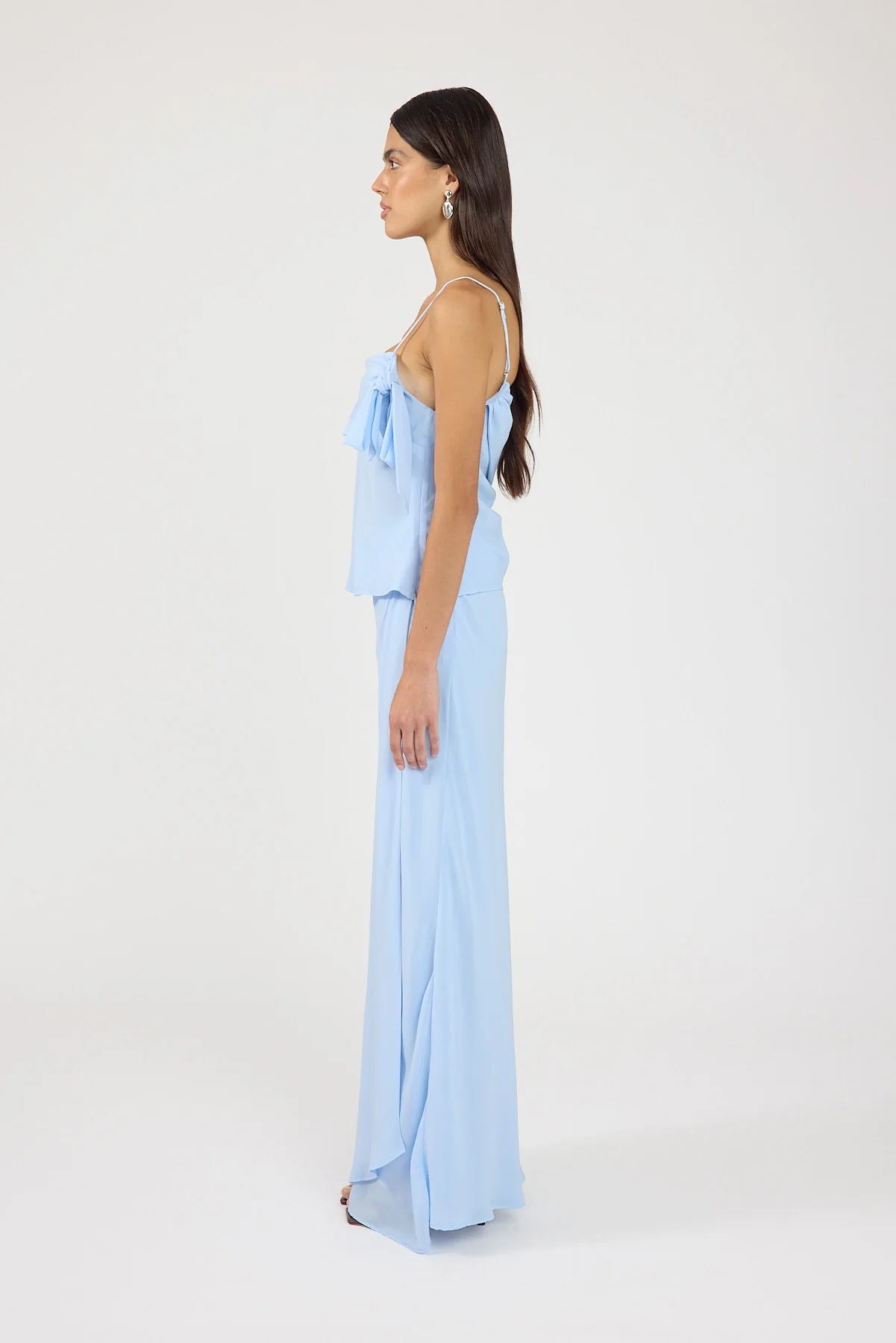 Perfect Stranger Elouise Draped Shoulder Top Blue - Image 3