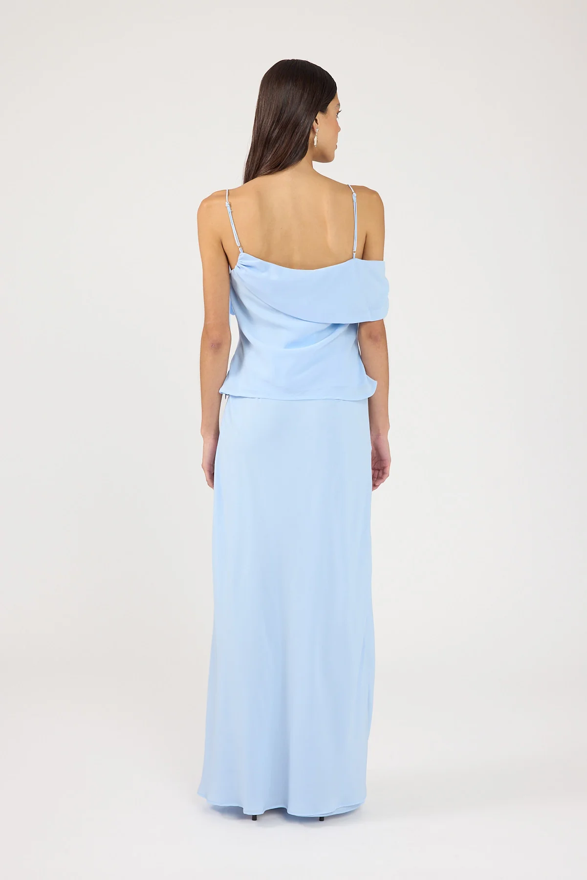 Perfect Stranger Elouise Draped Shoulder Top Blue - Image 4