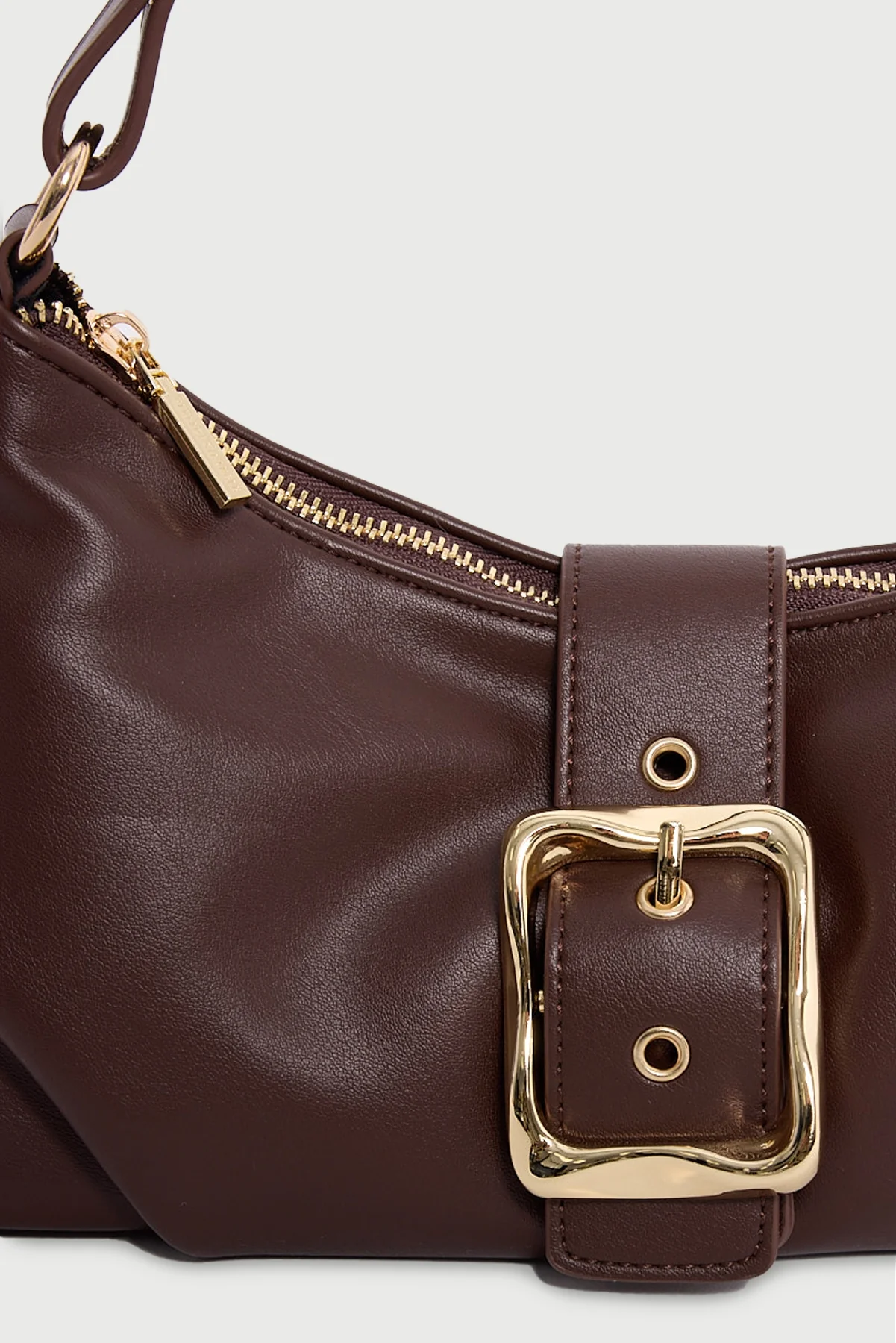 Perfect Stranger Enola Buckle Shoulder Bag Brown - Image 2