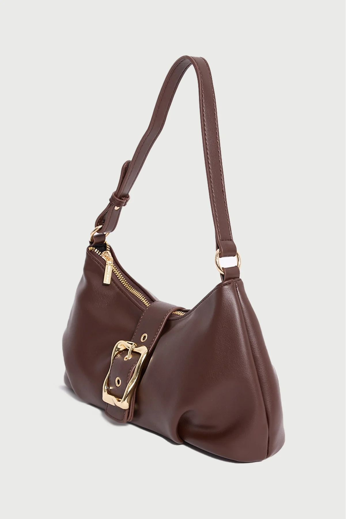 Perfect Stranger Enola Buckle Shoulder Bag Brown - Image 4
