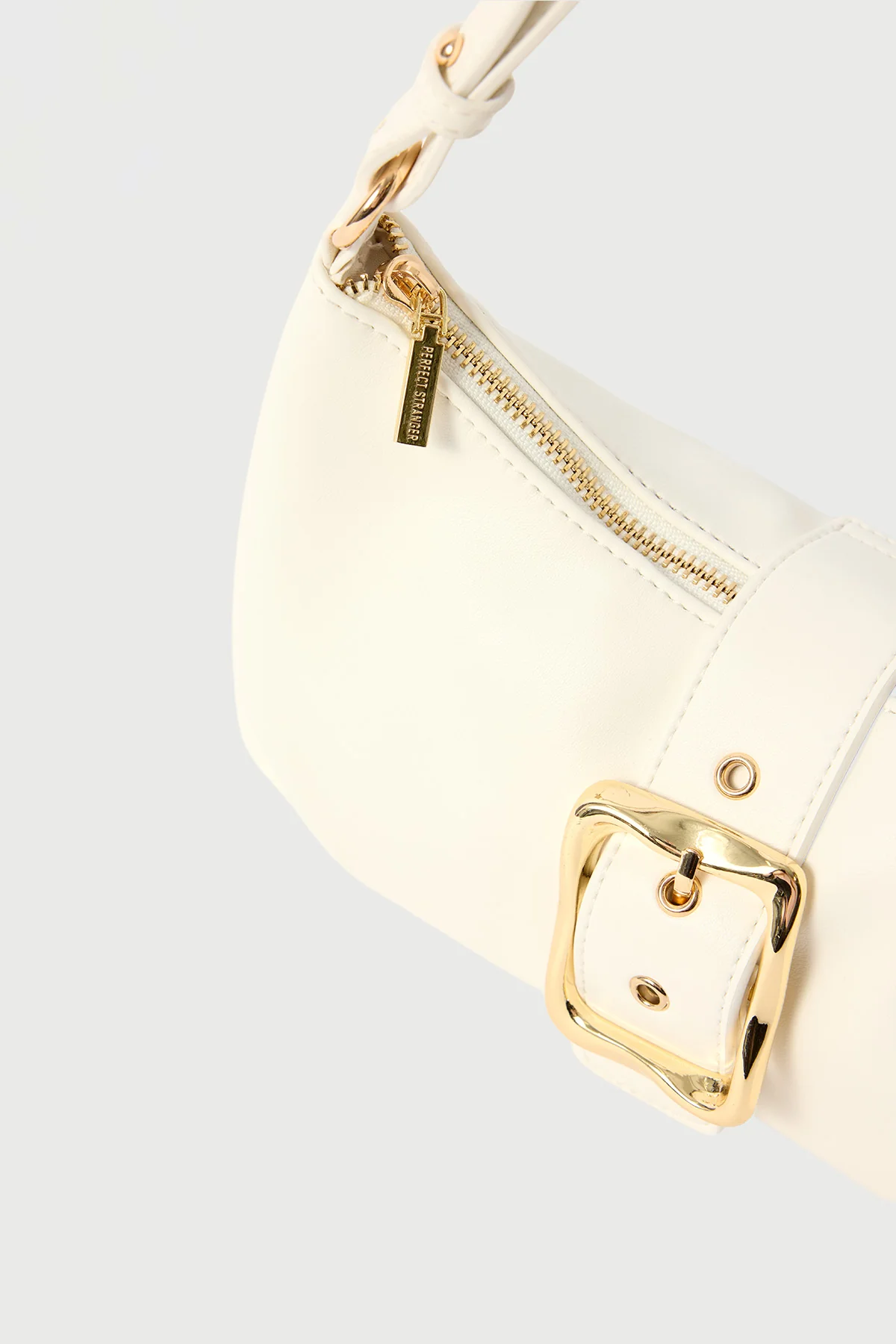 Perfect Stranger Enola Buckle Shoulder Bag White - Image 3
