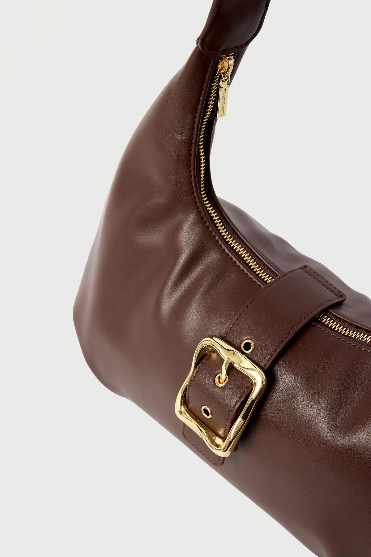 Perfect Stranger Enola Buckle Tote Bag Brown - Image 3