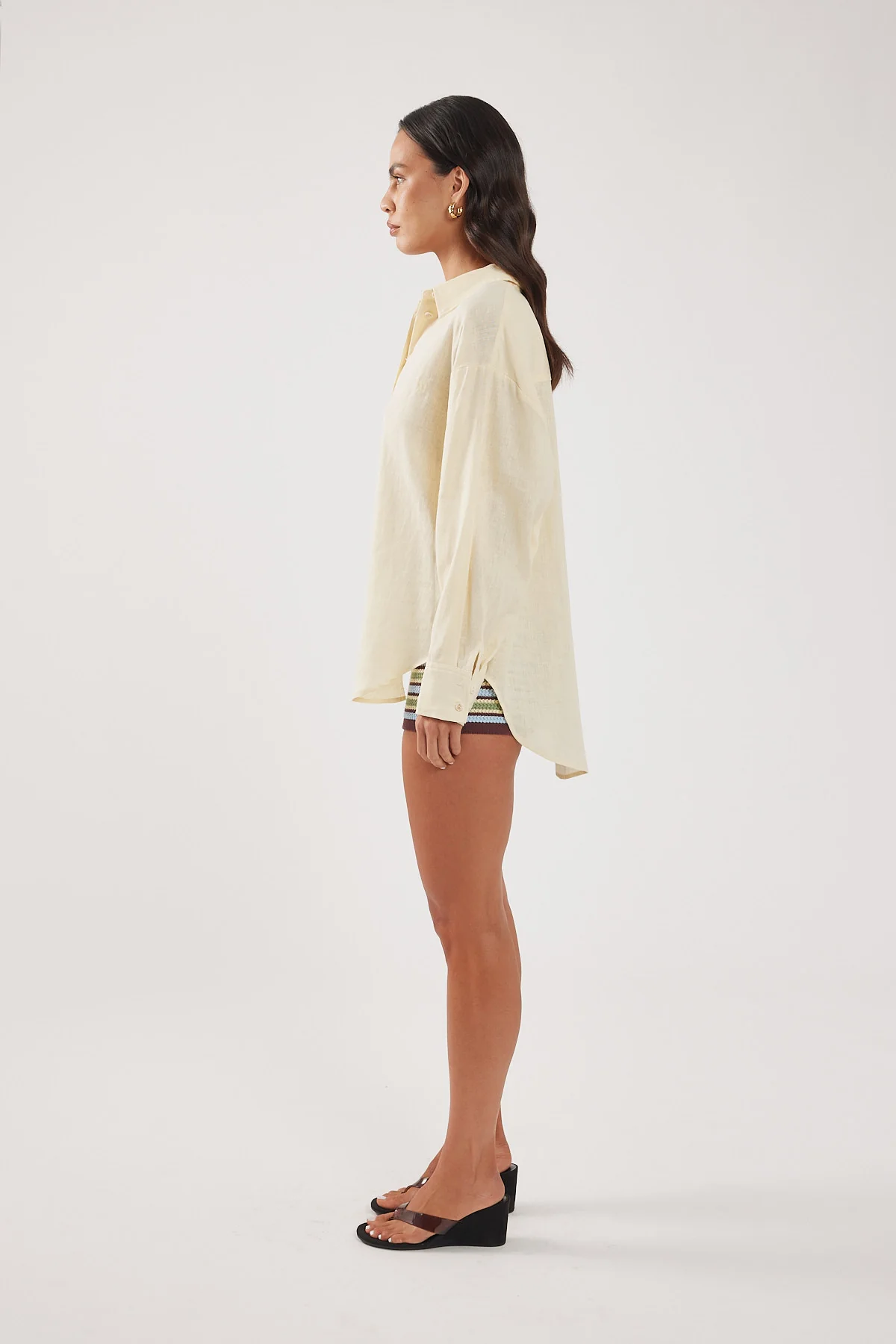 Perfect Stranger Etta Linen Long Sleeve Shirt Butter Yellow - Image 6