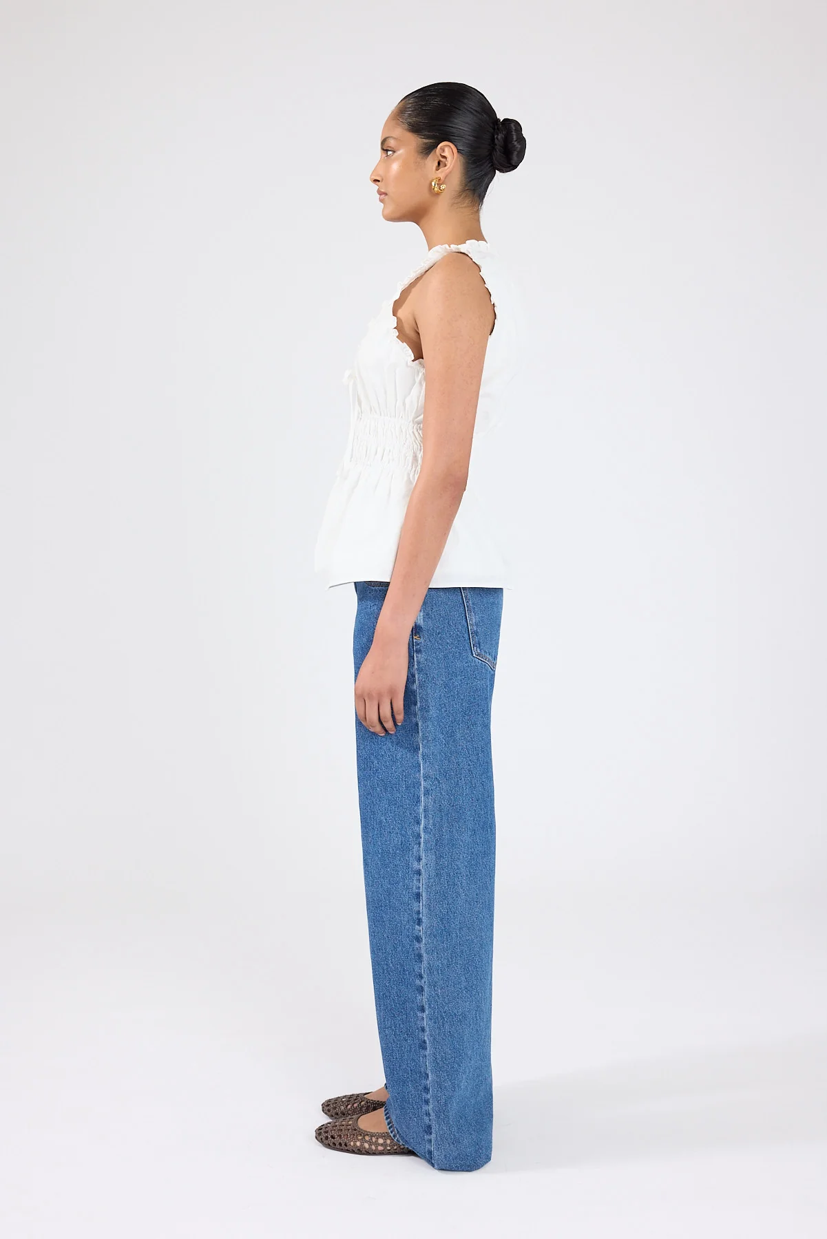 Perfect Stranger Faye Gathered Shift Top White - Image 5