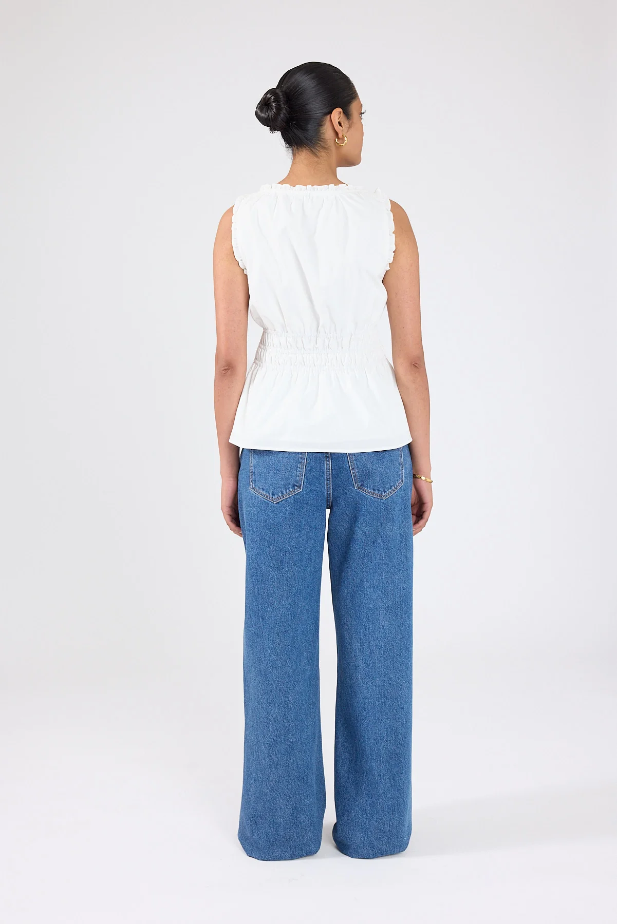 Perfect Stranger Faye Gathered Shift Top White - Image 6