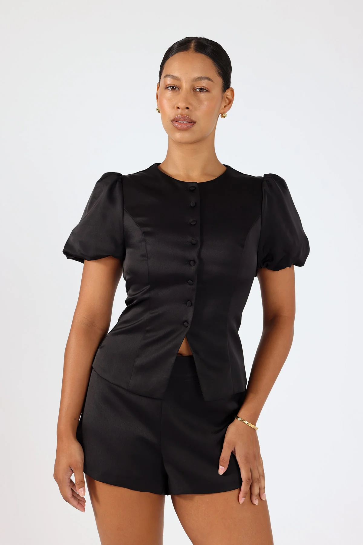 Perfect Stranger Fenella Short Sleeve Top Black - Image 6