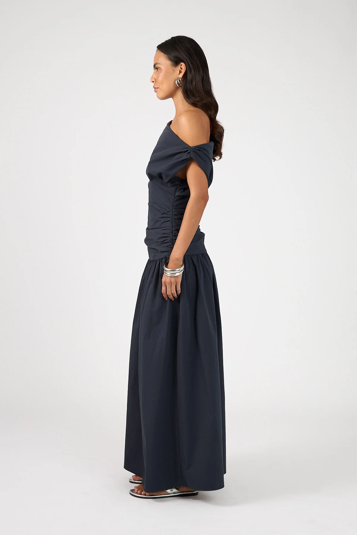 Perfect Stranger Fleur Gathered Maxi Dress Ink Blue - Image 2