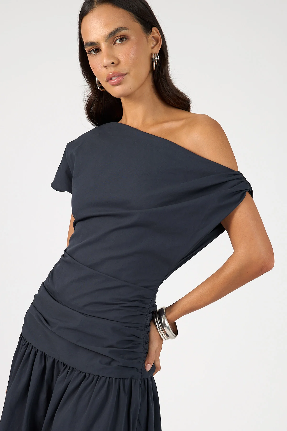 Perfect Stranger Fleur Gathered Maxi Dress Ink Blue - Image 5