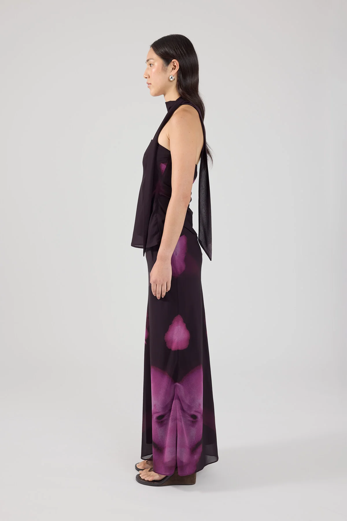 Perfect Stranger Florence Maxi Skirt Burgundy Print - Image 5