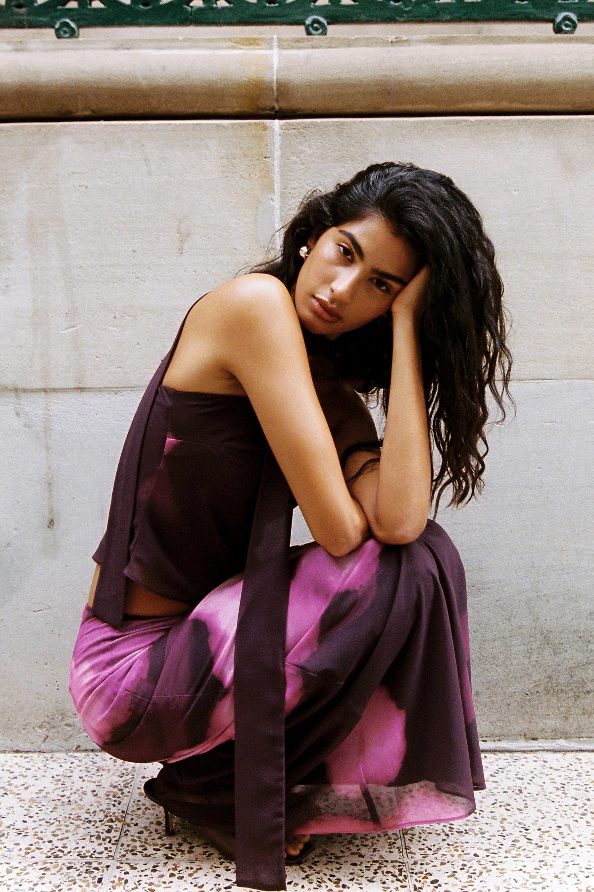Perfect Stranger Florence Maxi Skirt Burgundy Print - Image 6