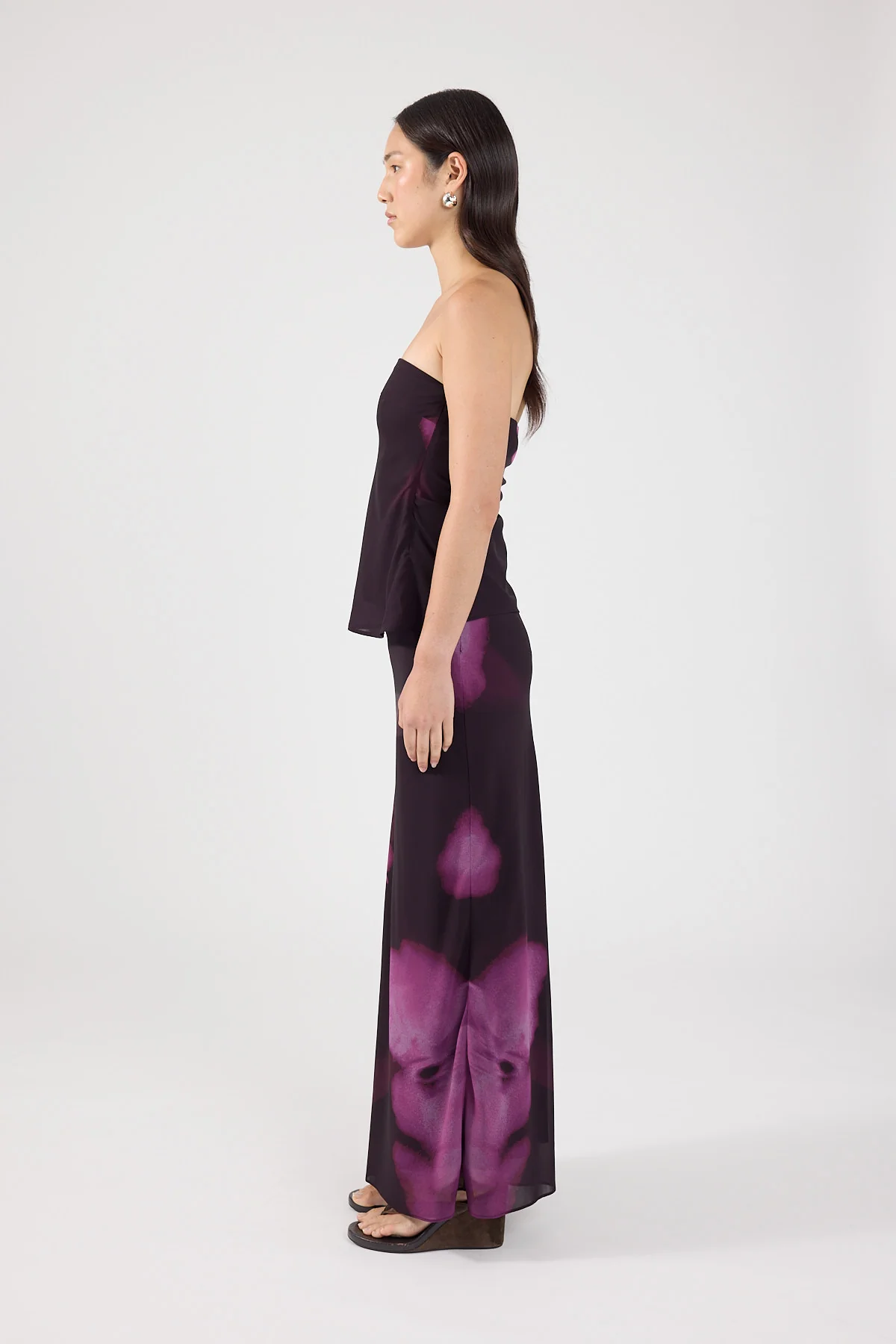 Perfect Stranger Florence Strapless Top Burgundy Print - Image 7