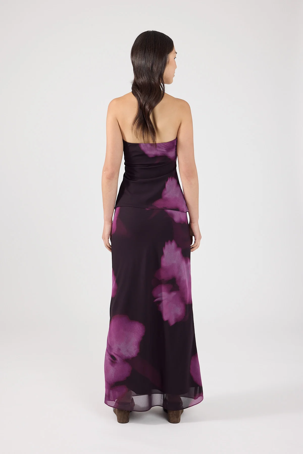 Perfect Stranger Florence Strapless Top Burgundy Print - Image 8