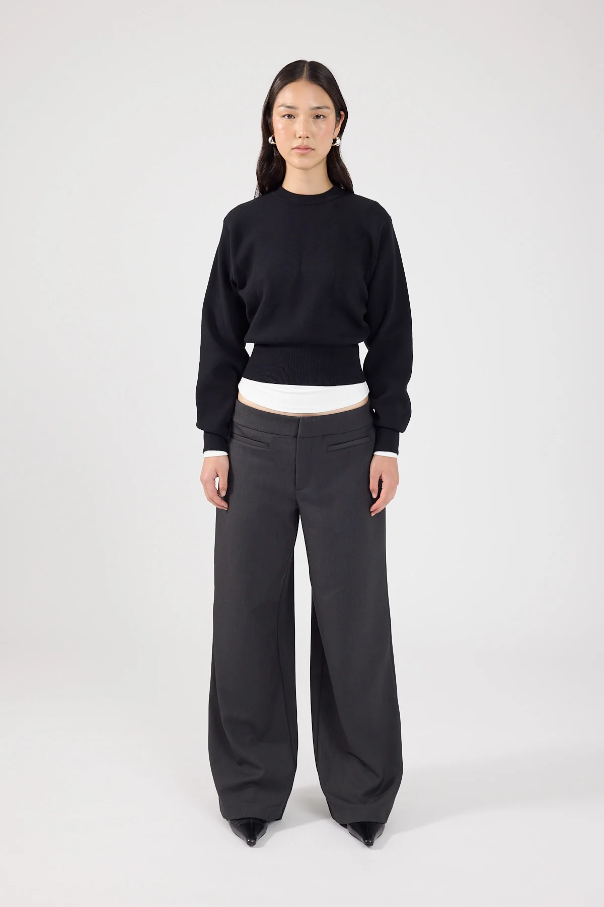 Perfect Stranger Gabby Crew Neck Knit Jumper Black
