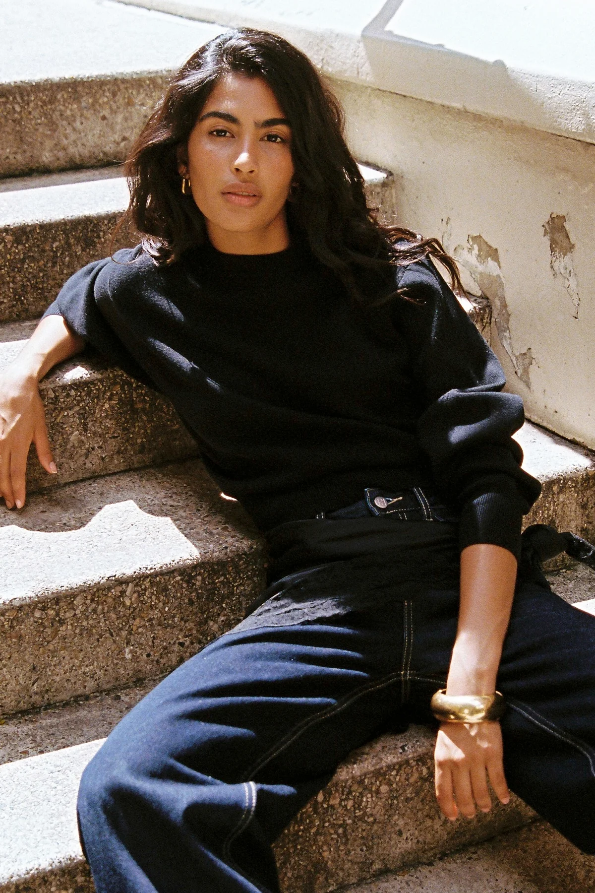 Perfect Stranger Gabby Crew Neck Knit Jumper Black - Image 2