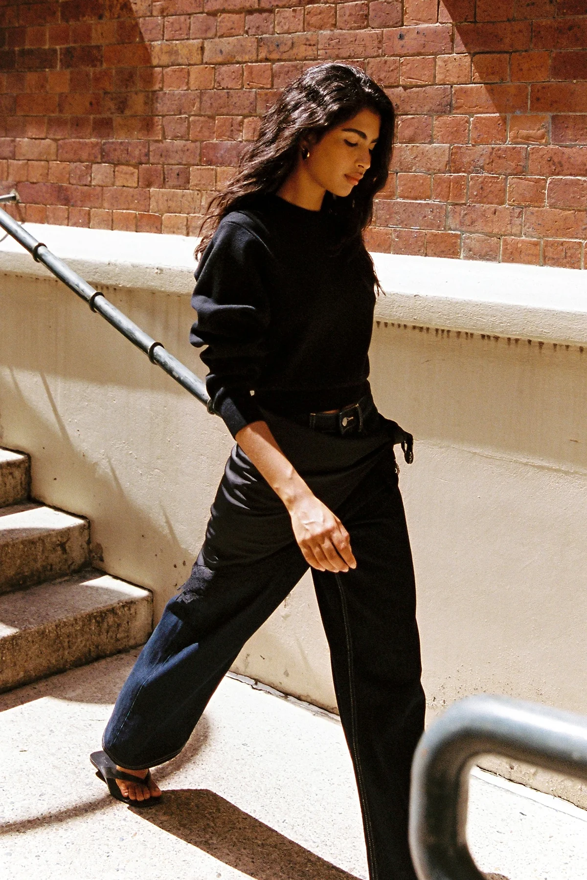 Perfect Stranger Gabby Crew Neck Knit Jumper Black - Image 3