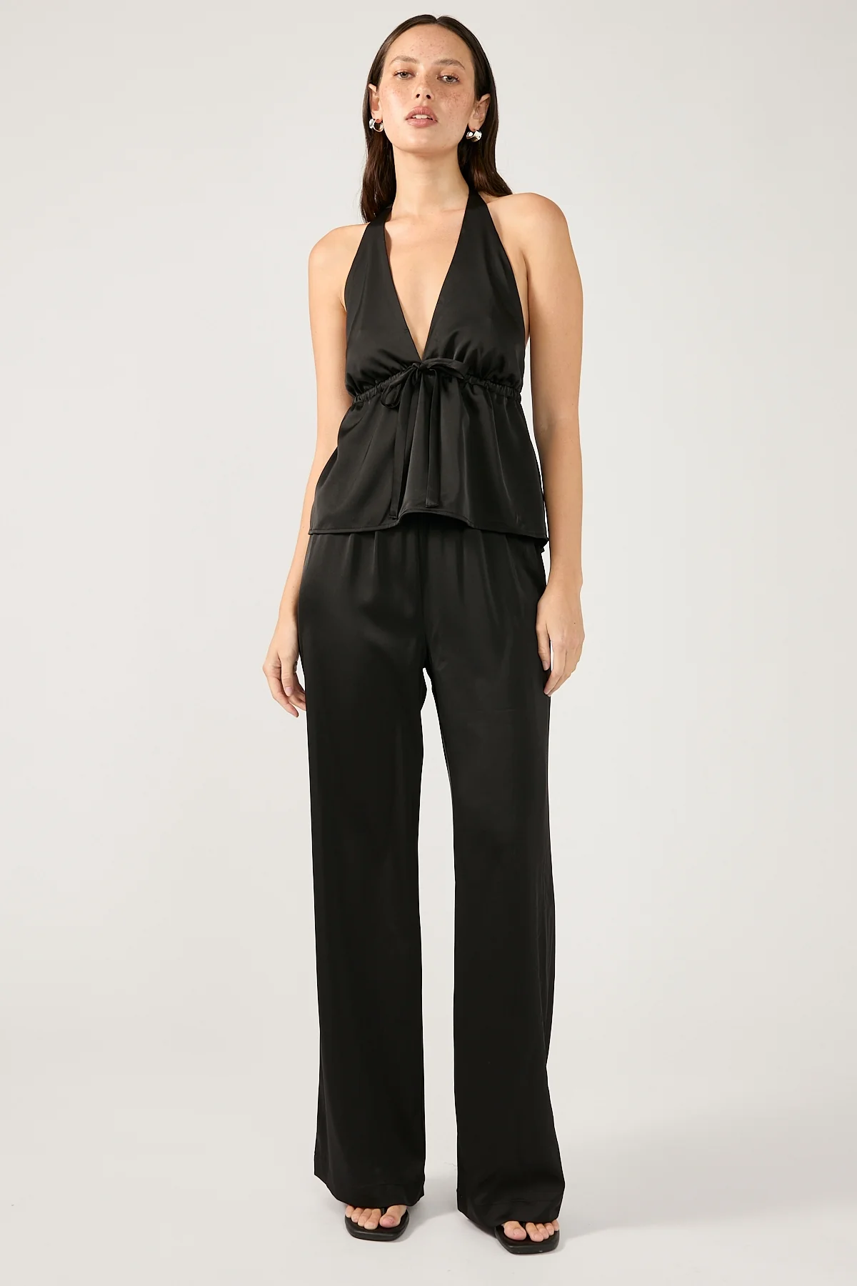 Perfect Stranger Glossy Halter Top Black - Image 2