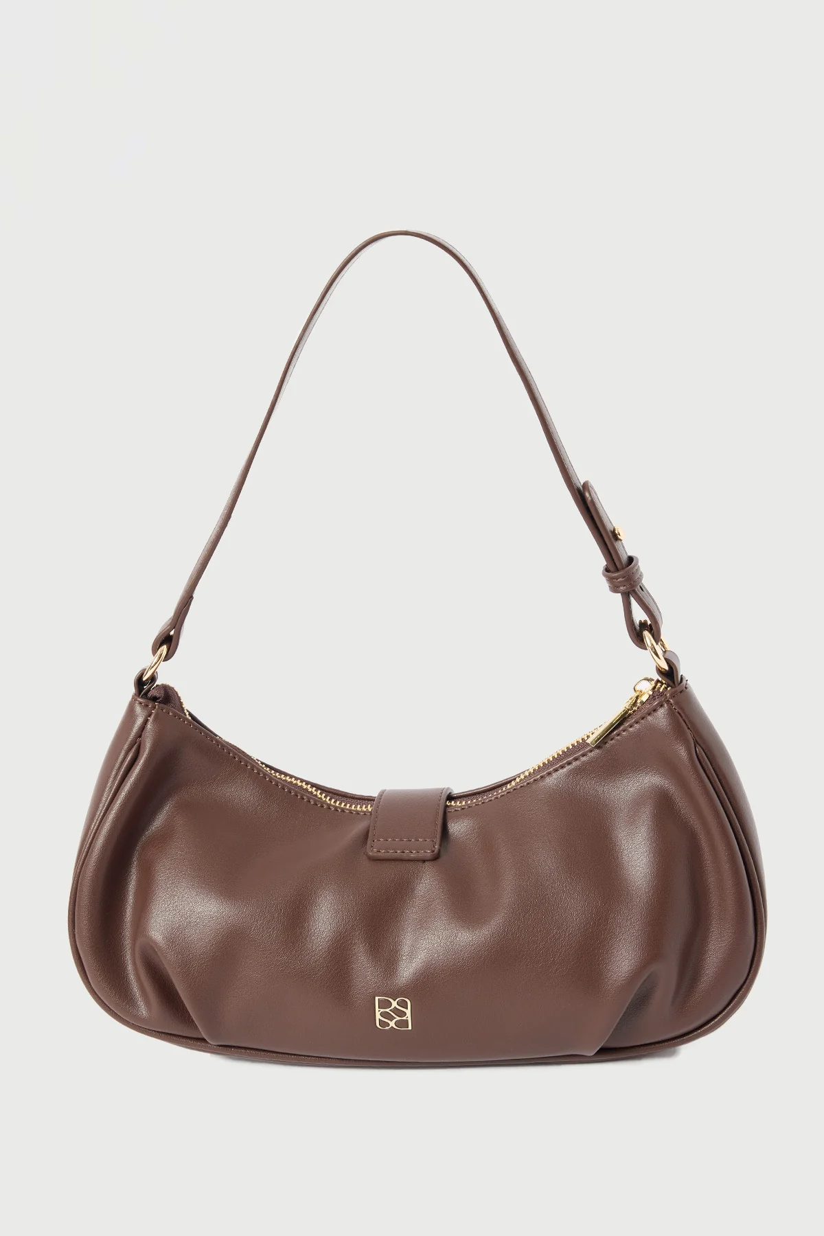 Perfect Stranger Gracie Clasp Shoulder Bag Brown - Image 2