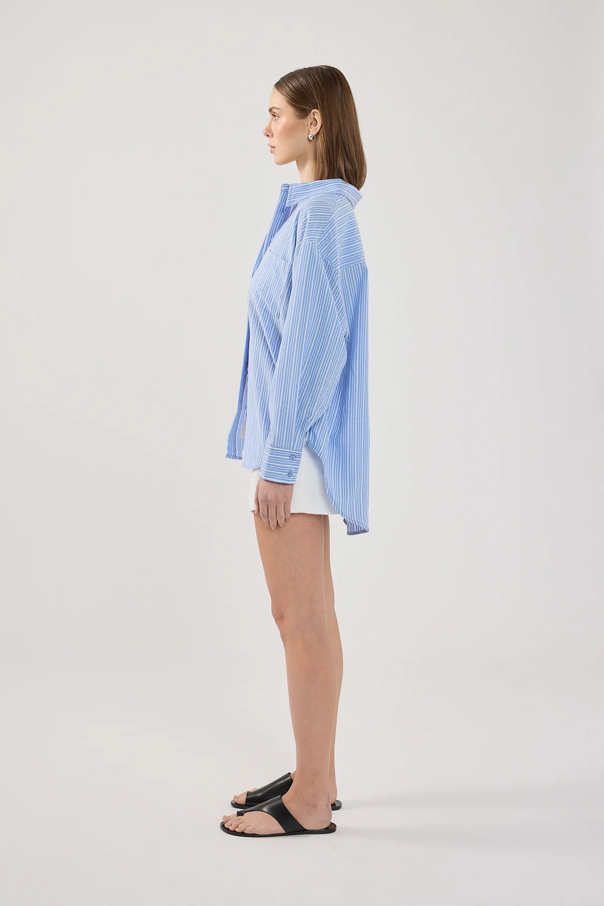 Perfect Stranger Hanna Striped Oversized Shirt Blue Stripe - Image 3