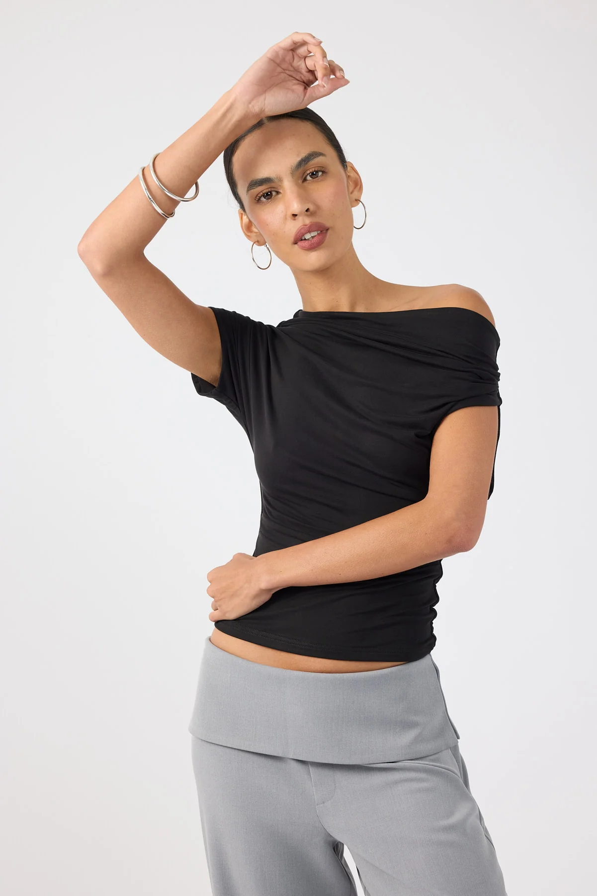 Perfect Stranger Harley Off Shoulder Top Black - Image 5