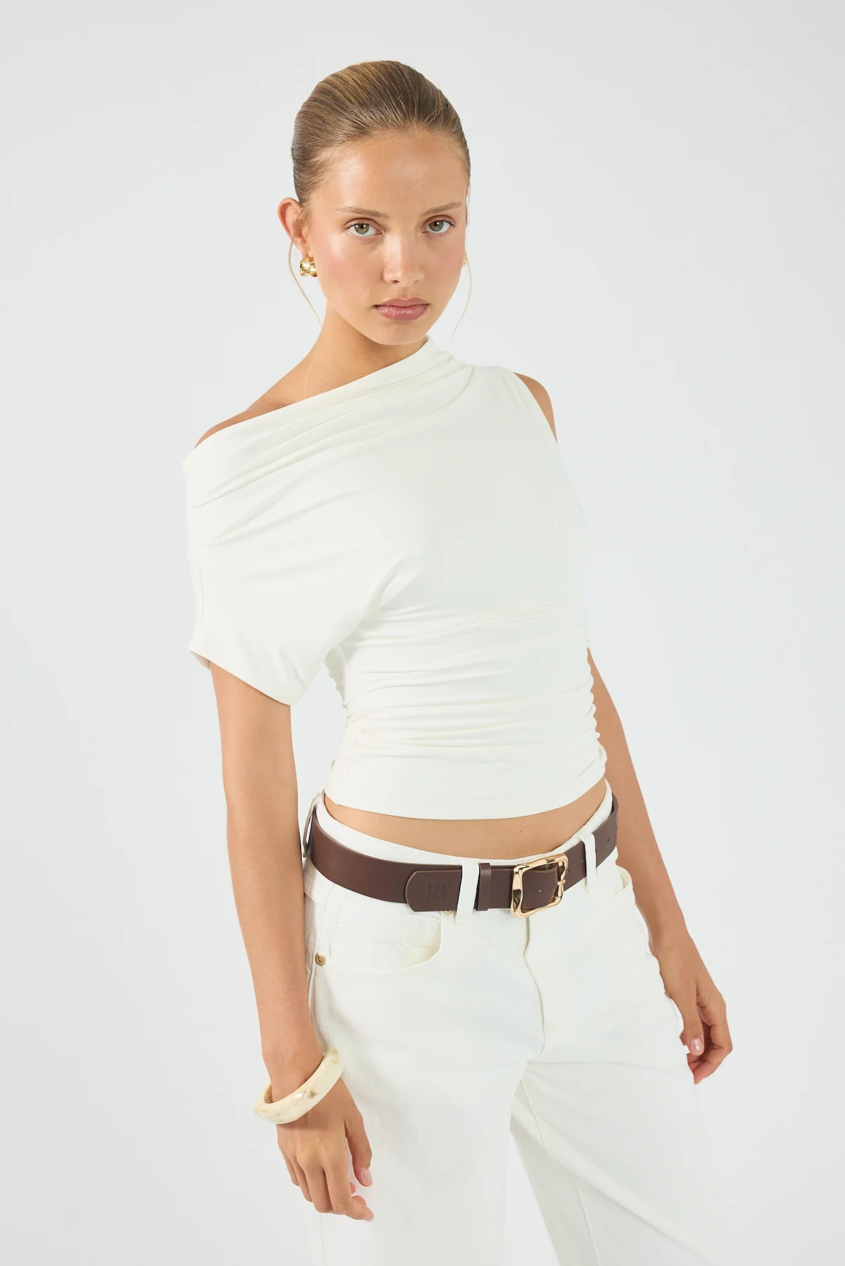Perfect Stranger Harley Off Shoulder Top White - Image 5