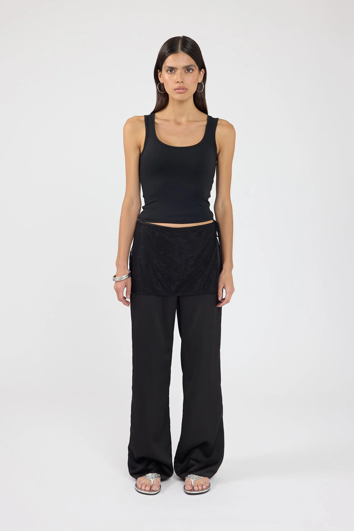 Perfect Stranger Harlow Lace Wrap Pants Black