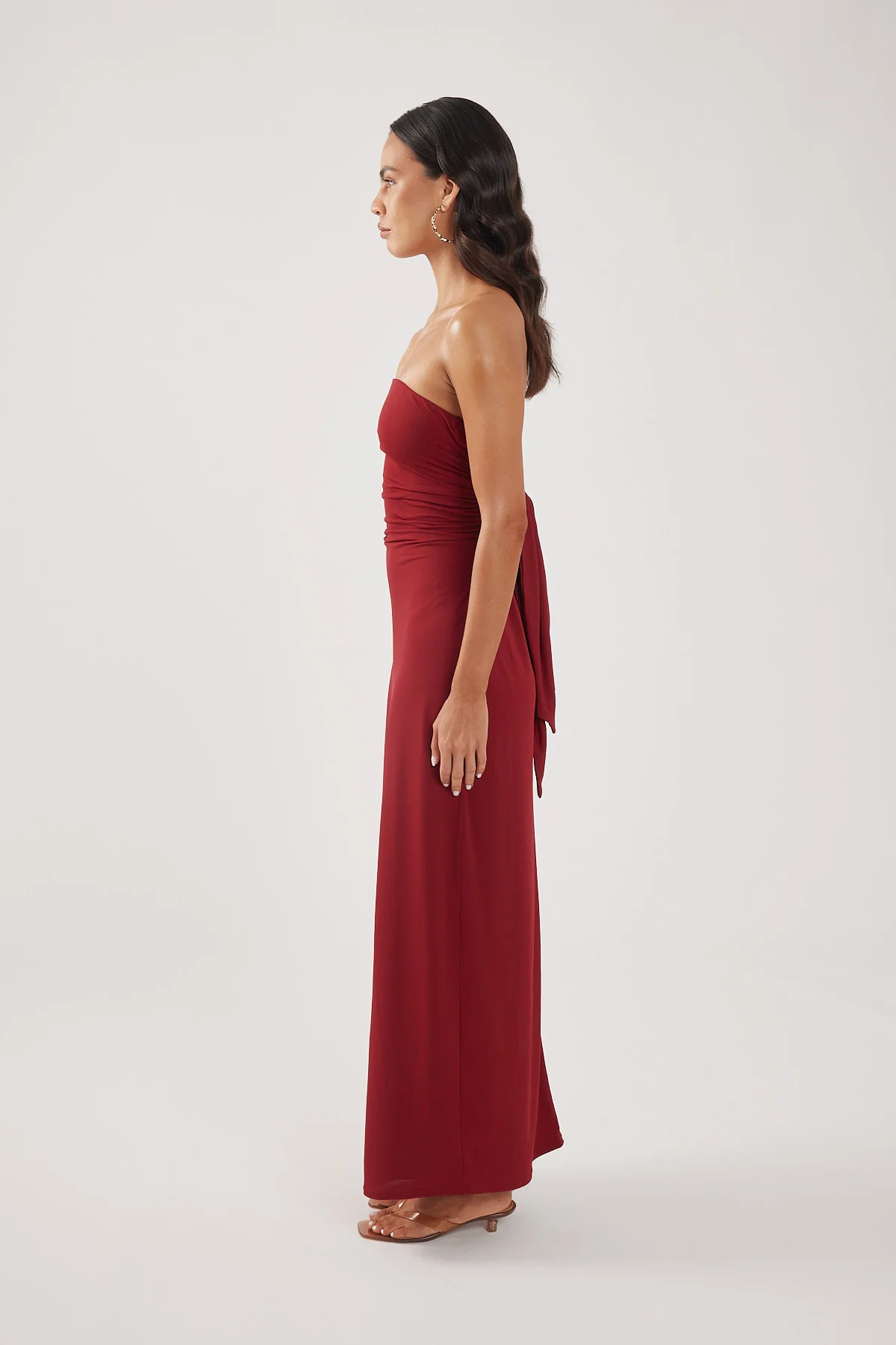 Perfect Stranger Hera Strapless Maxi Dress Burgundy - Image 6