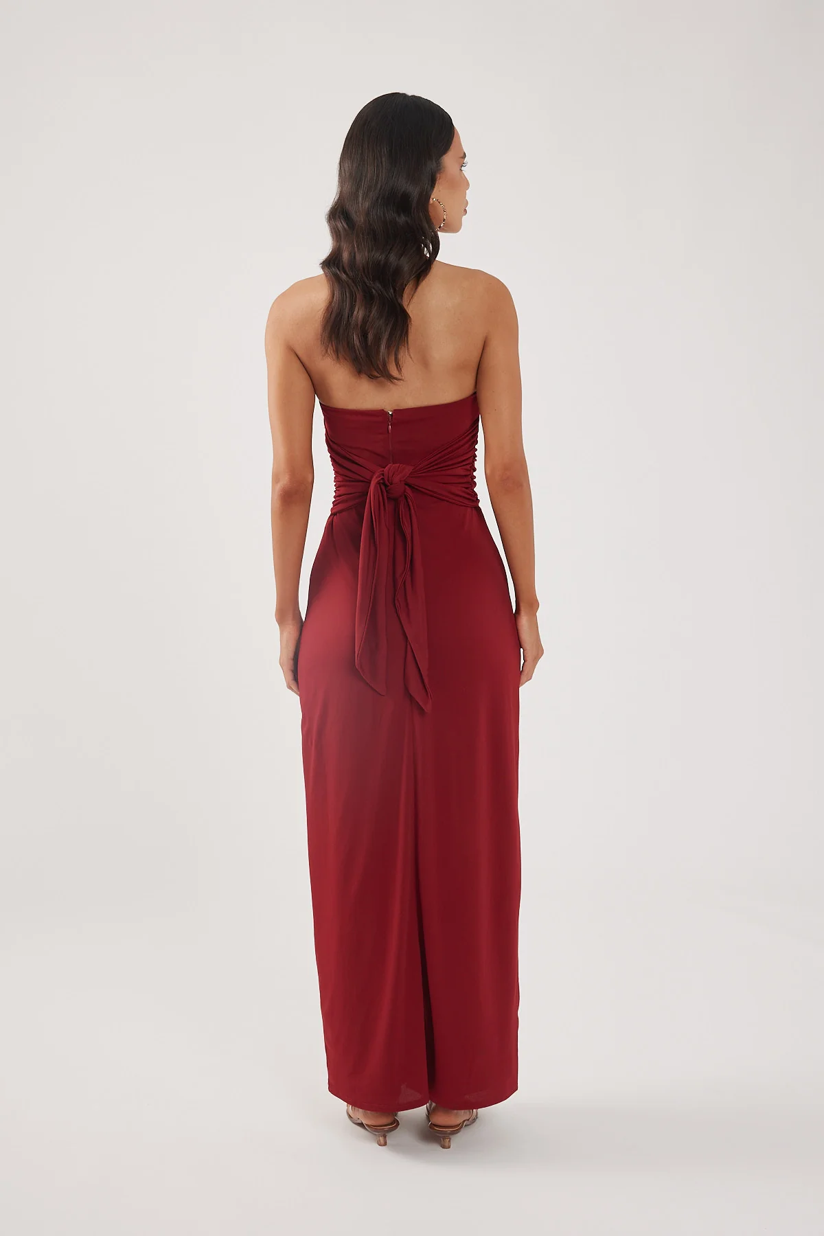 Perfect Stranger Hera Strapless Maxi Dress Burgundy - Image 8