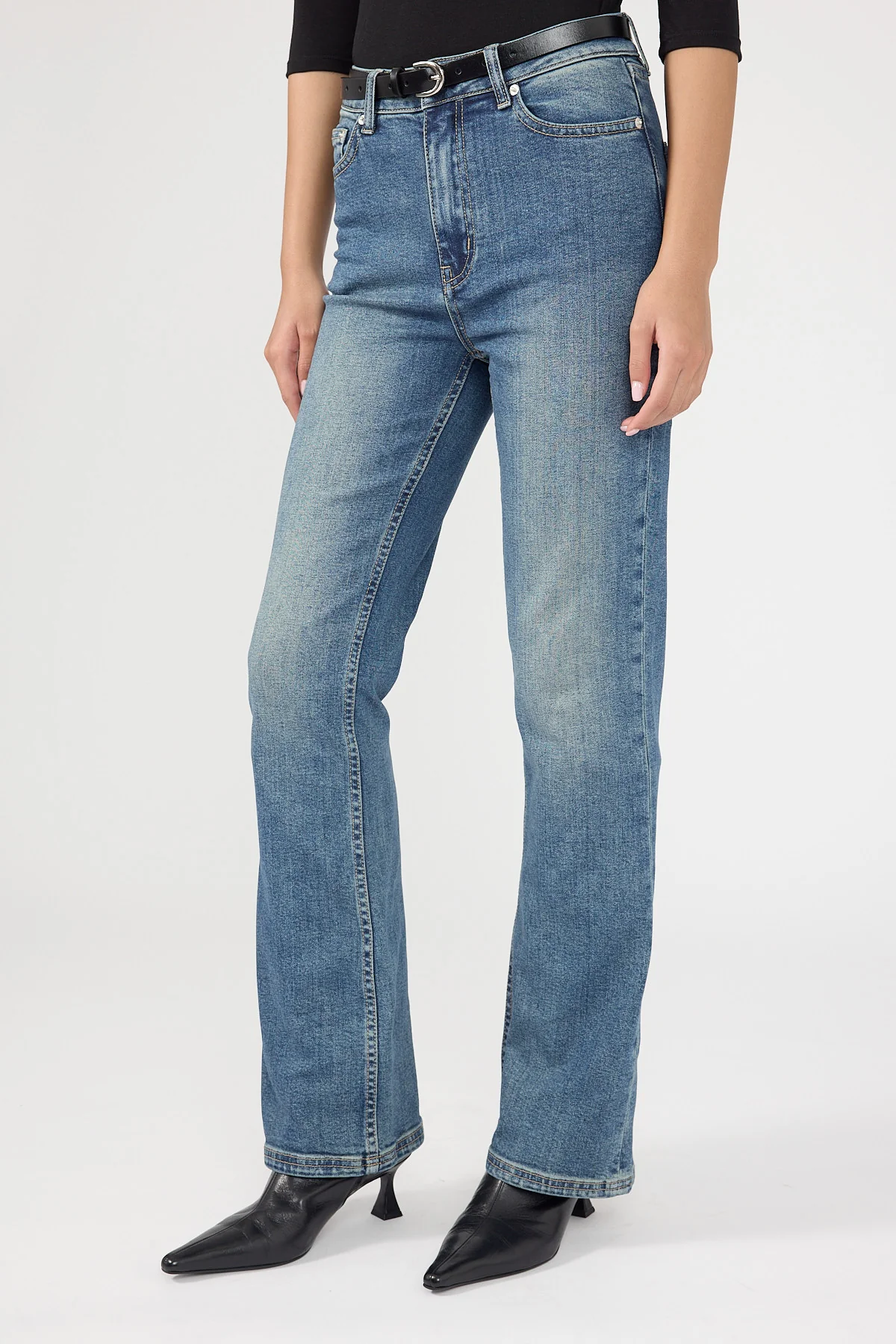 Perfect Stranger Jessie Mid Rise Boot Cut Jean Smoke Blue - Image 5