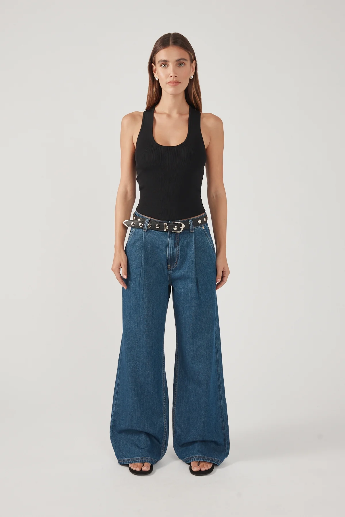 Perfect Stranger High Rise Pleated Jean Deep Blue Denim - Image 6