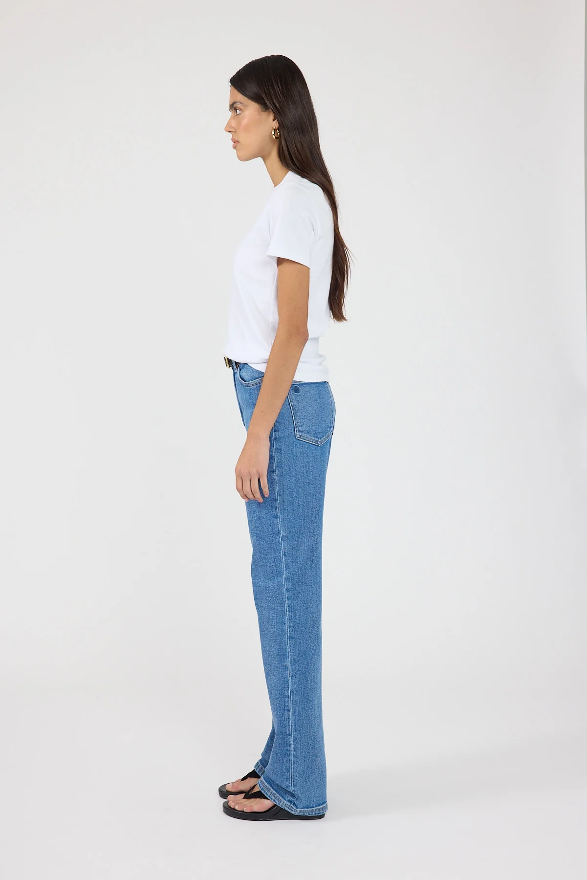 Perfect Stranger High Rise Slim Leg Jeans Mid Blue Denim - Image 2