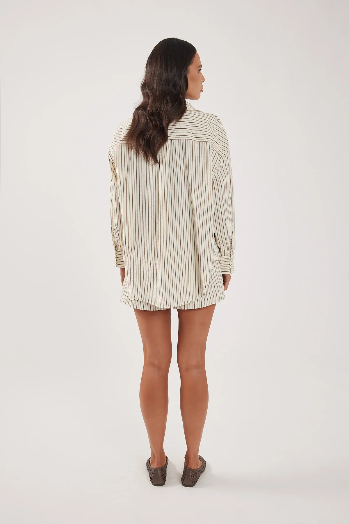 Perfect Stranger Hollis Oversized Shirt Cream Stripe - Image 3