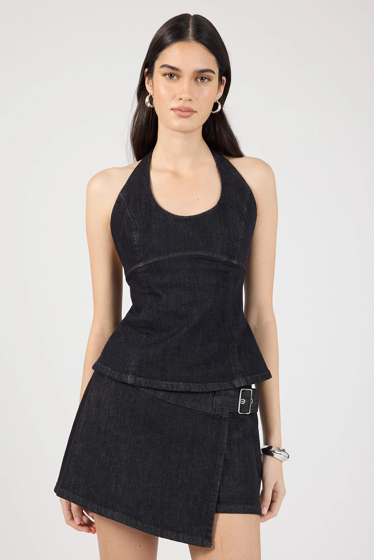 Perfect Stranger Huddy Denim Top Dark Indigo - Image 2