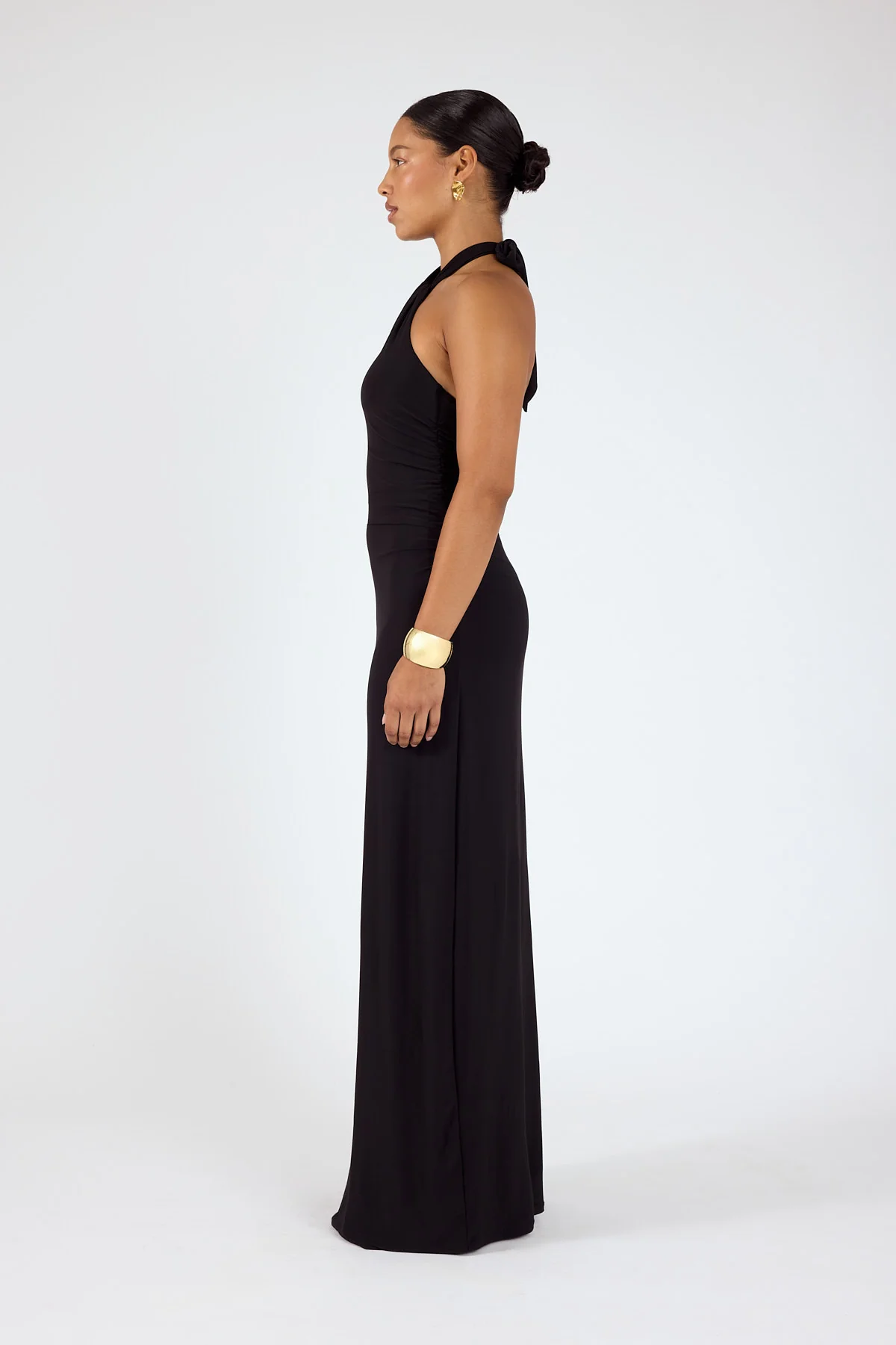 Perfect Stranger Isla Halter Twist Maxi Dress Black - Image 4
