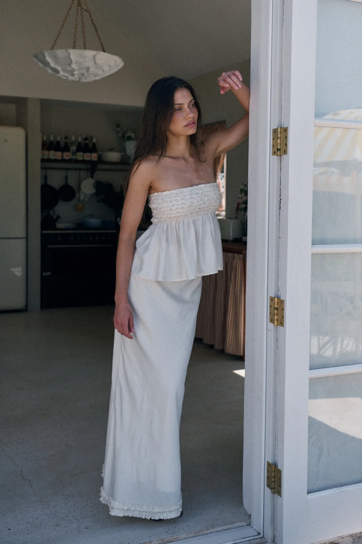 Perfect Stranger Jada Frill Maxi Skirt Off White - Image 2