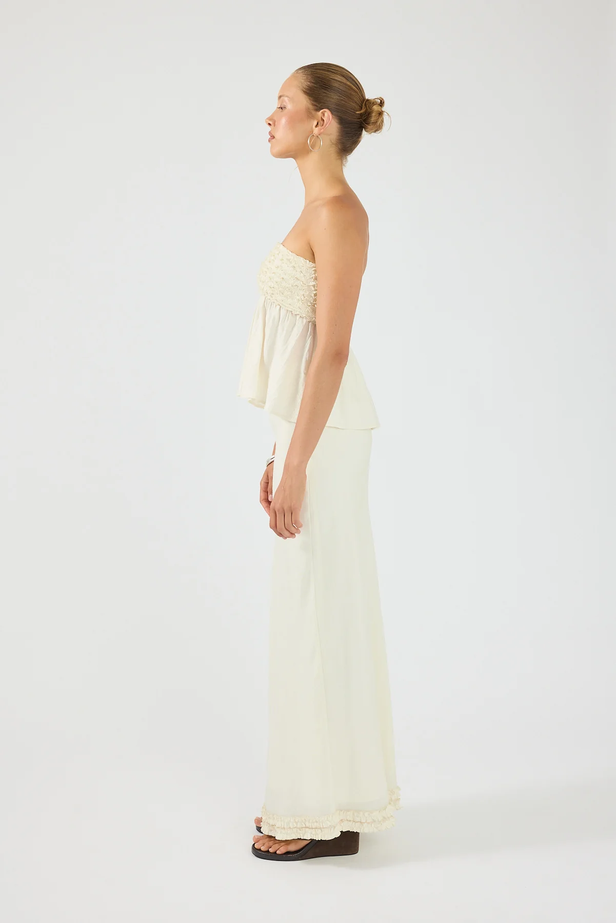 Perfect Stranger Jada Frill Maxi Skirt Off White - Image 3