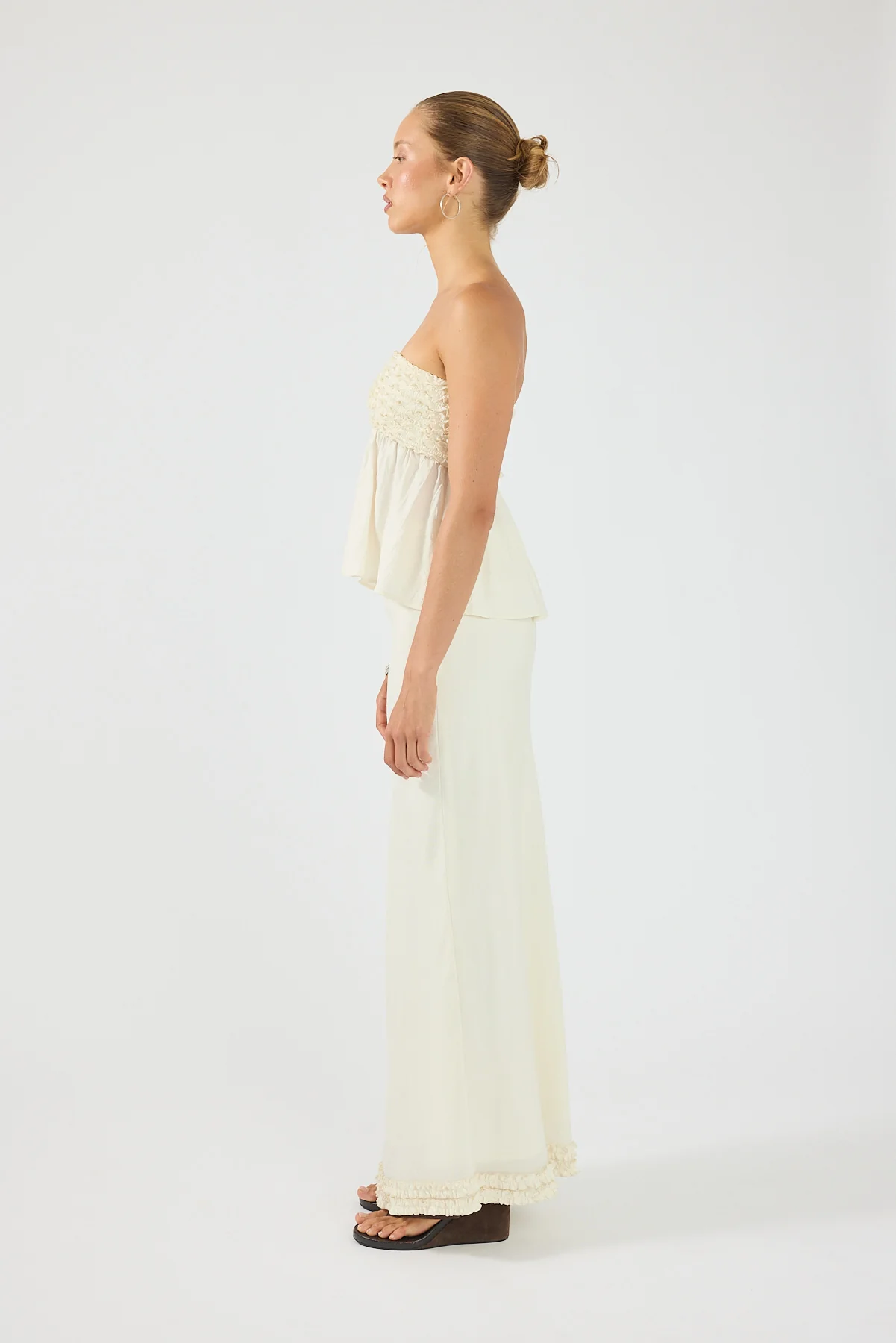 Perfect Stranger Jada Frill Strapless Top Off White - Image 6