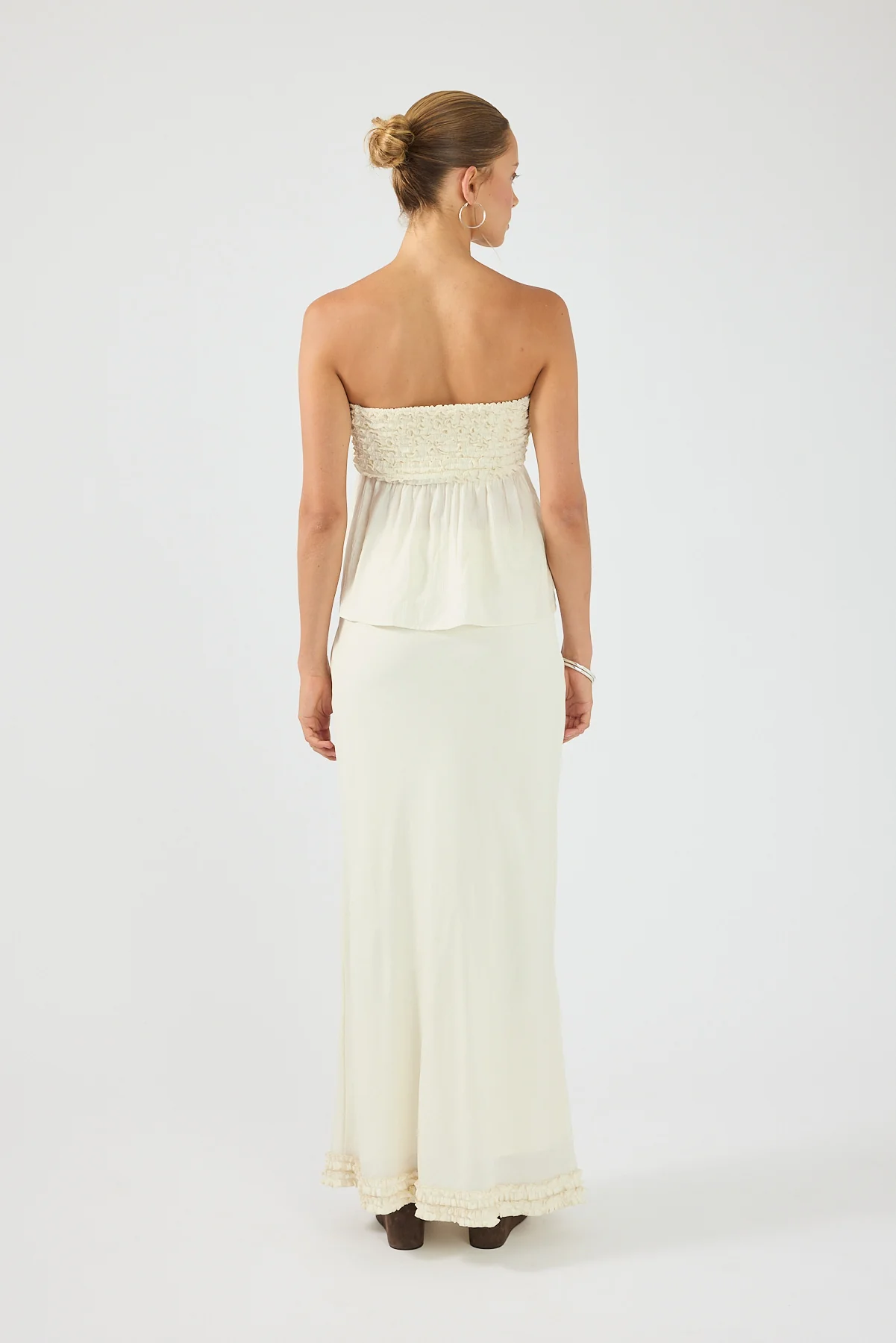Perfect Stranger Jada Frill Strapless Top Off White - Image 7