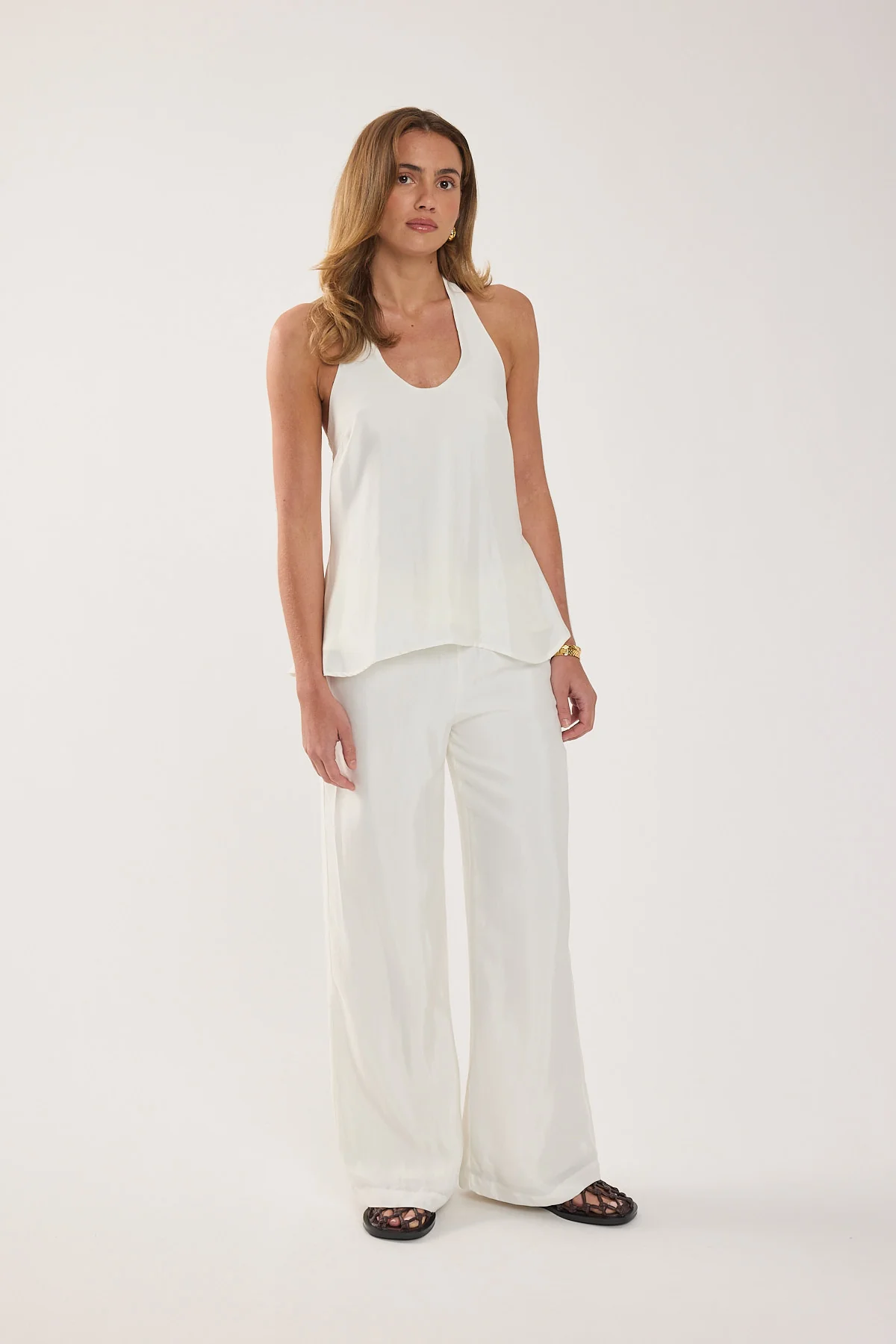 Perfect Stranger Jamie Cupro Mid Rise Pants White - Image 3