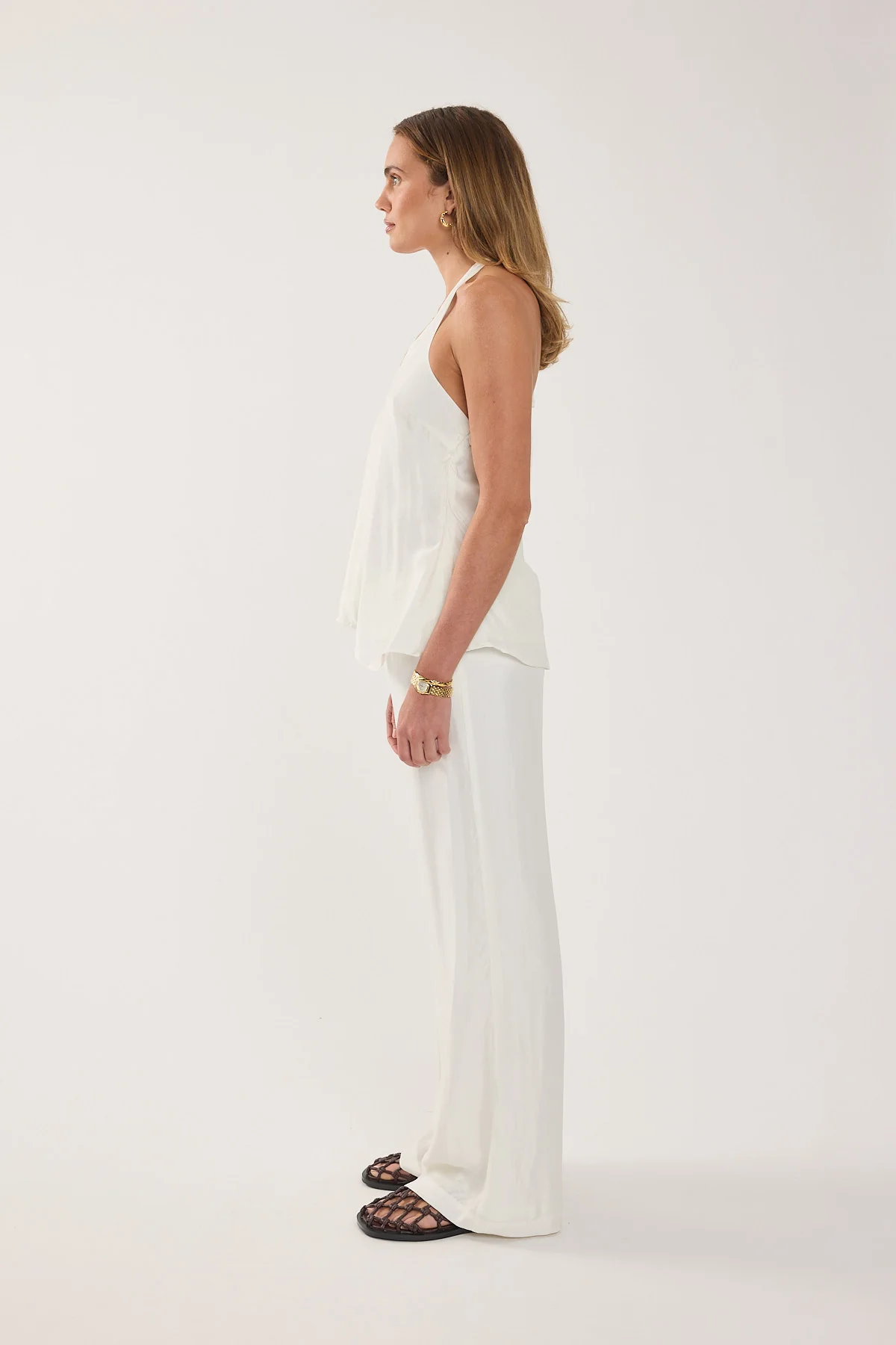 Perfect Stranger Jamie Cupro Mid Rise Pants White - Image 4